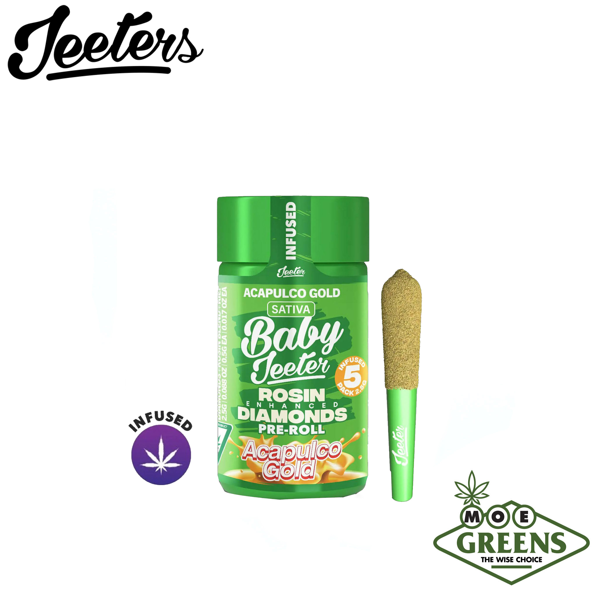 (3) JEETER — ACAPULCO GOLD 5PK [INFUSED W/ THCA + ROSIN + TERPENES + KIEF]