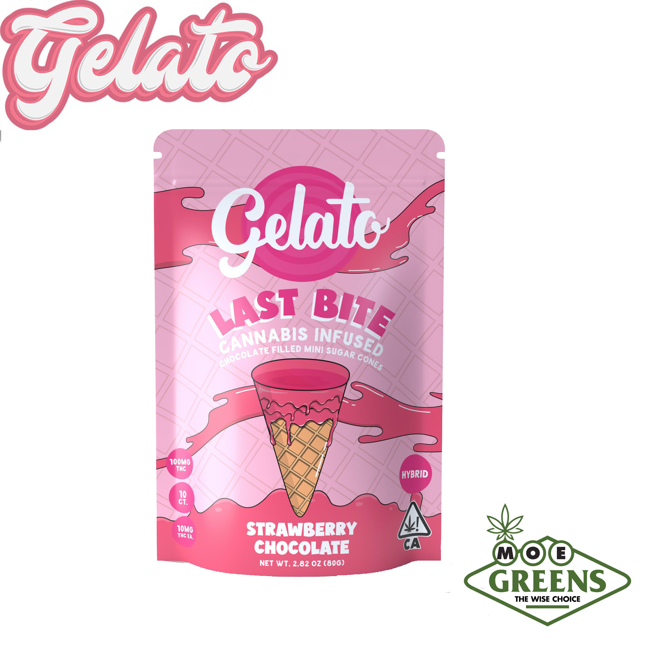 Gelato: Strawberry Last Bite Filled Mini Cones