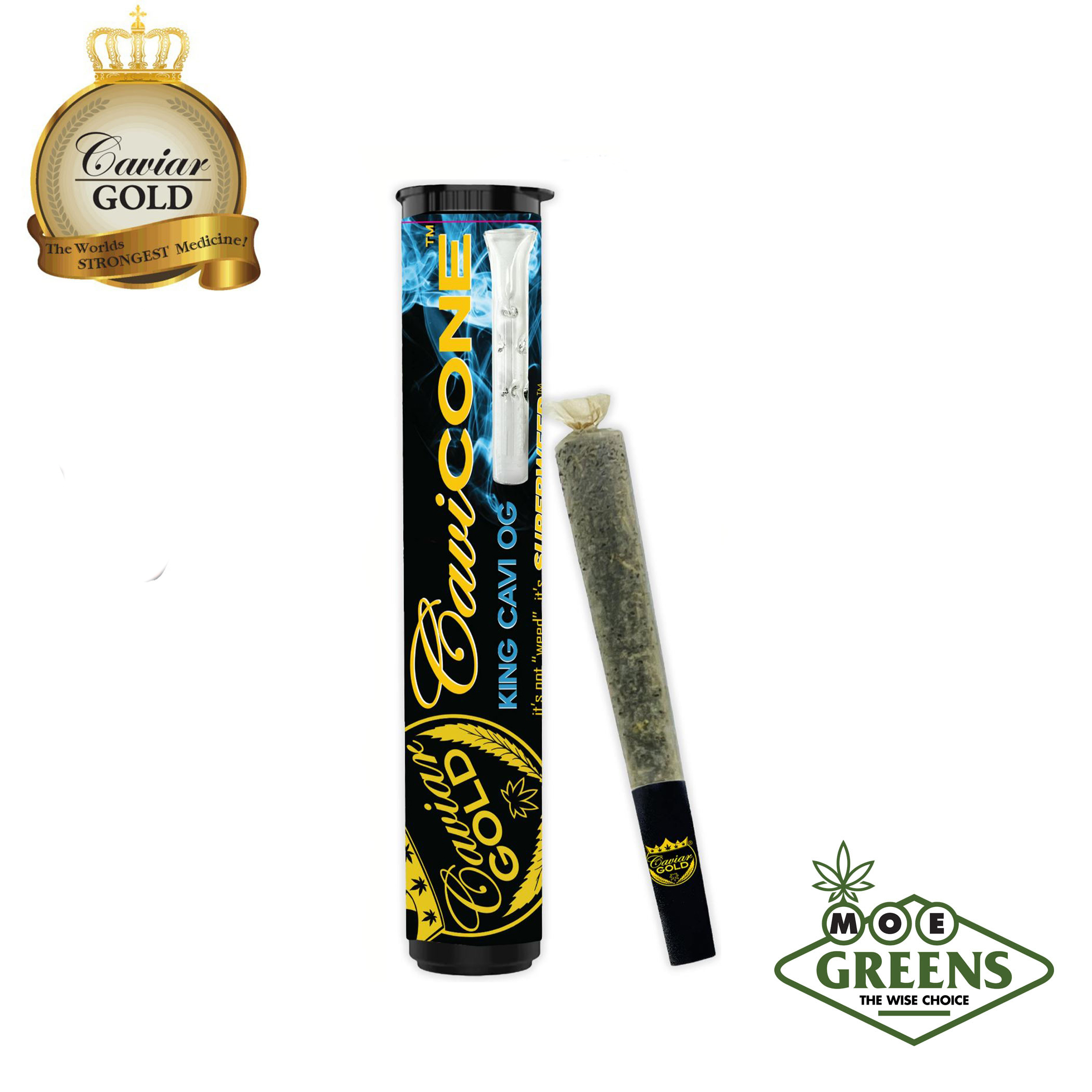 (2) CAVIAR GOLD — KING CAVI OG CAVI CONE [INFUSED W/ DISTILLATE & TERPS + GLASS TIP]