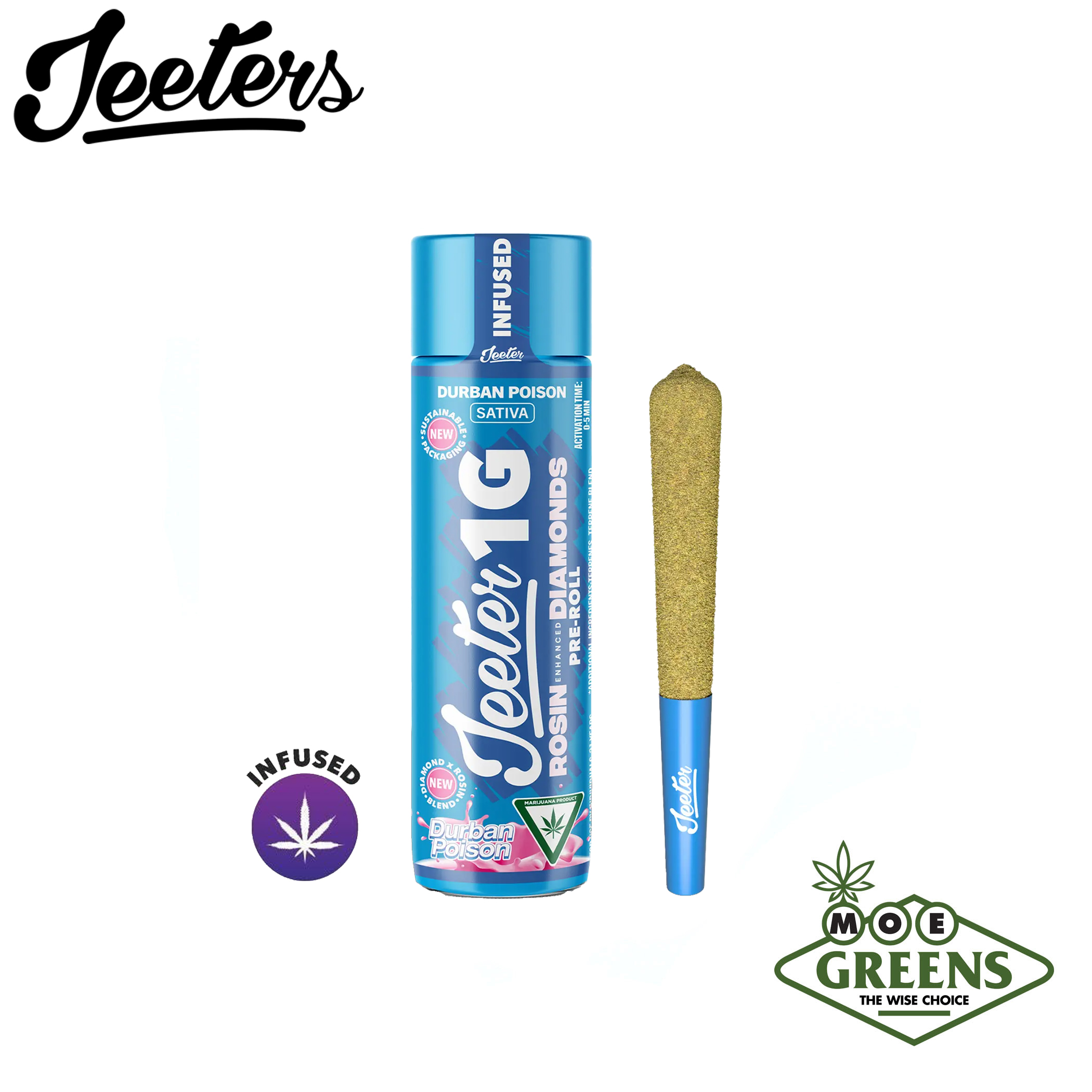 (3) JEETER — DURBAN POISON 1G [INFUSED W/ DIAMONDS + ROSIN + KIEF + TERPENES]