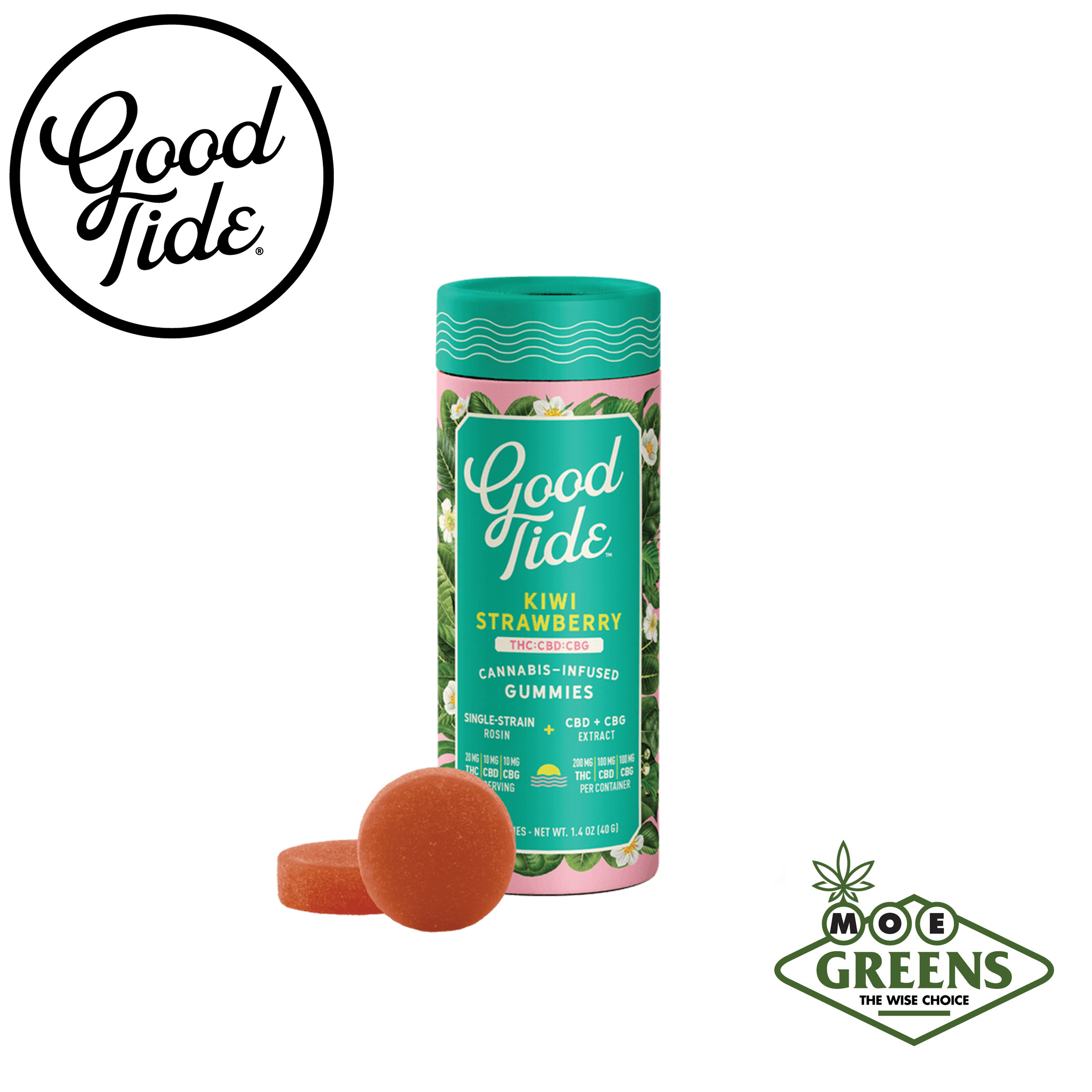 Good Tide — KIWI STRAWBERRY REFRESHING 1:1:1 THC:CBD:CBG [INFUSED W/ ROSIN]