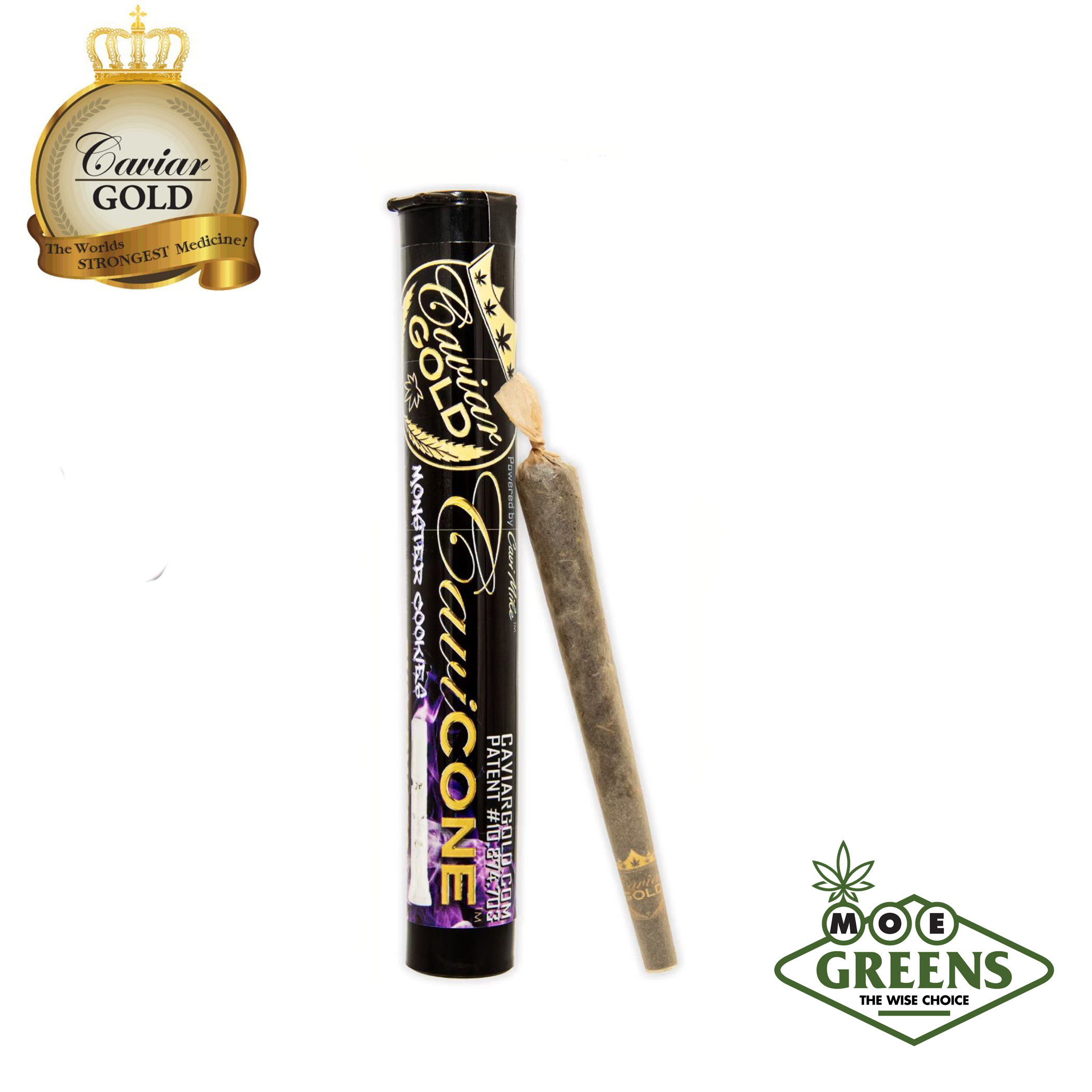 (2) CAVIAR GOLD — MONSTER COOKIES CAVI CONE [INFUSED W/ DISTILLATE & TERPS + GLASS TIP]