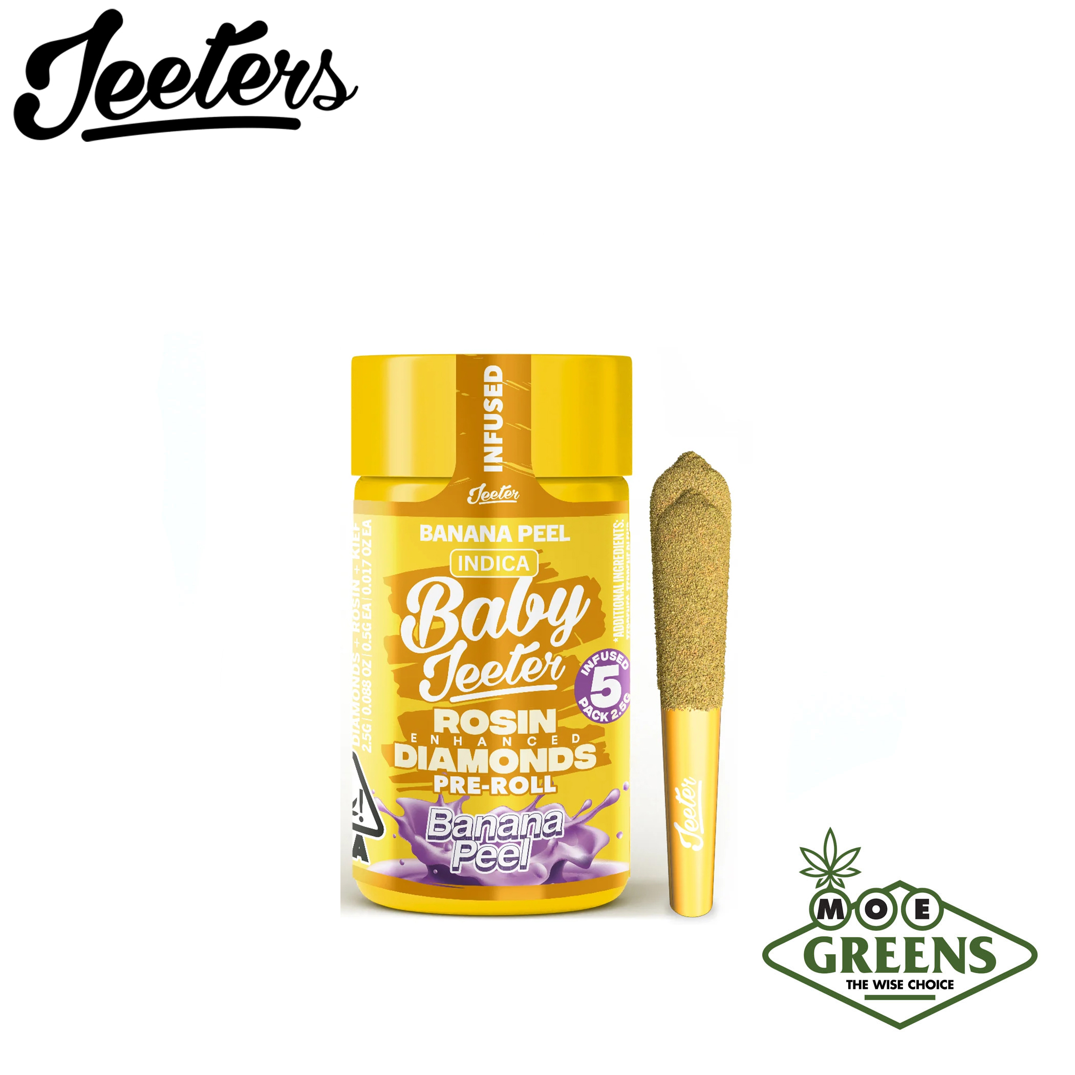 (3) JEETER — BANANA PEEL 5PK [INFUSED W/ THCA, ROSIN, TERPENES, & KIEF]