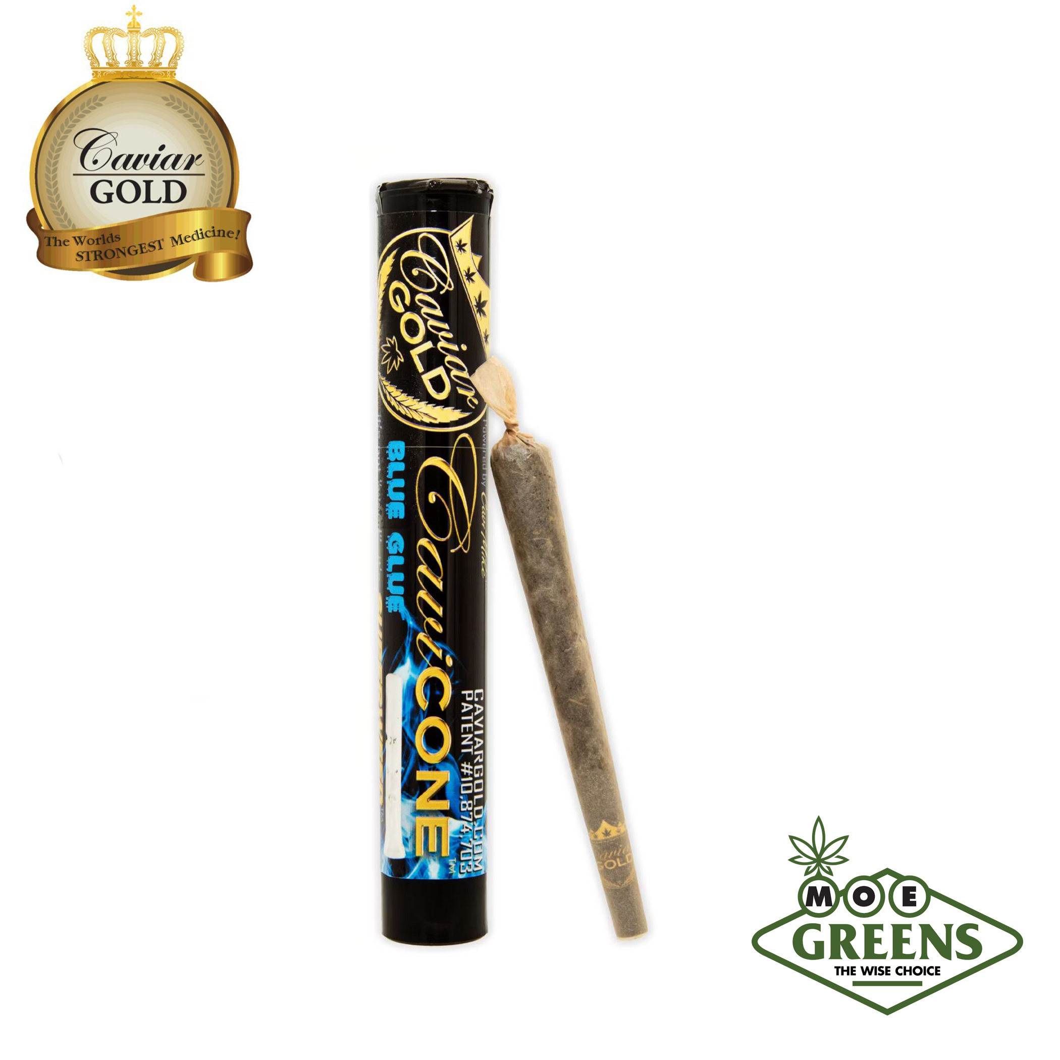 (2) CAVIAR GOLD — BLUE GLUE CAVI CONE [INFUSED W/ DISTILLATE & TERPS + GLASS TIP]