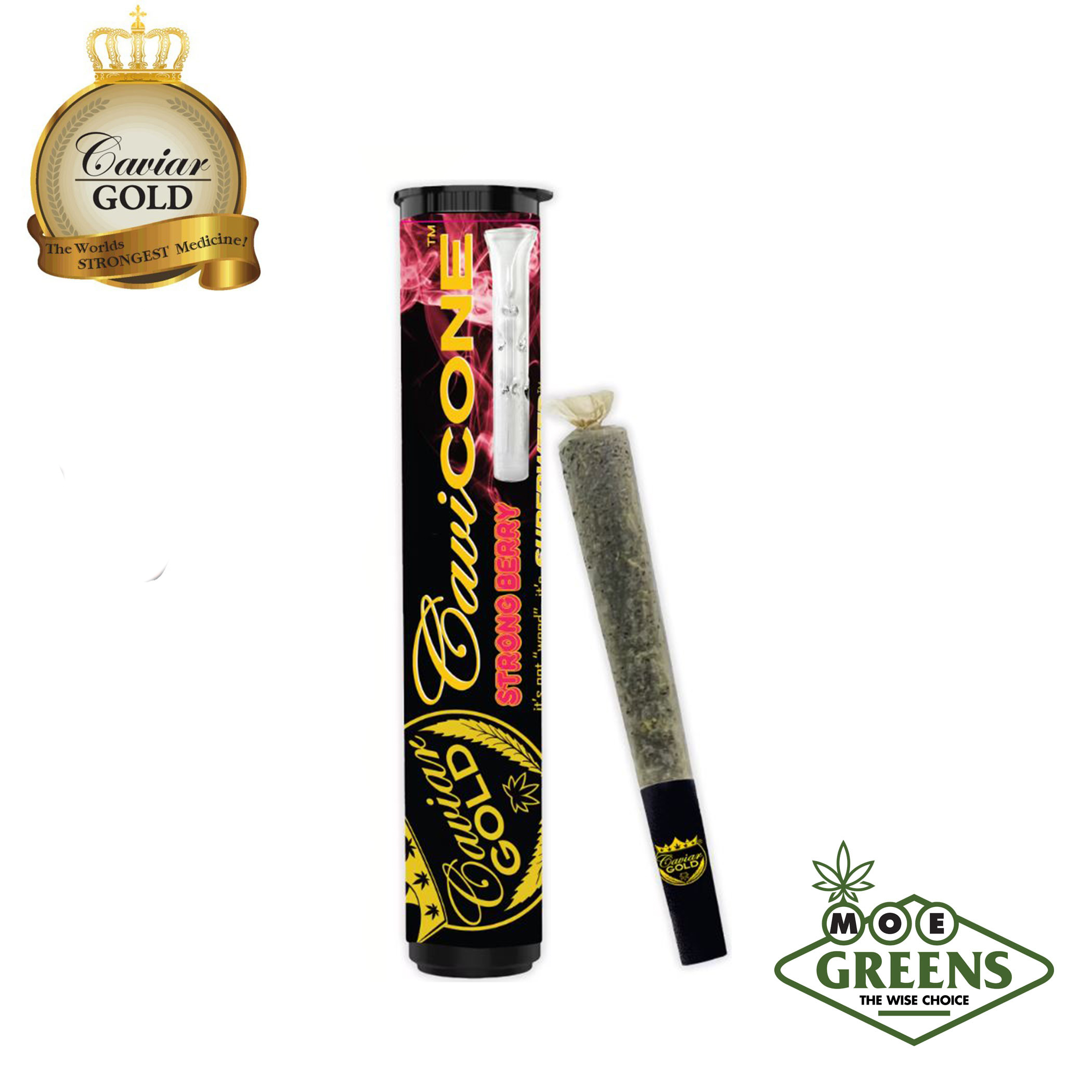 (2) CAVIAR GOLD — STRONG BERRY CAVI CONE [INFUSED W/ DISTILLATE & TERPS + GLASS TIP]