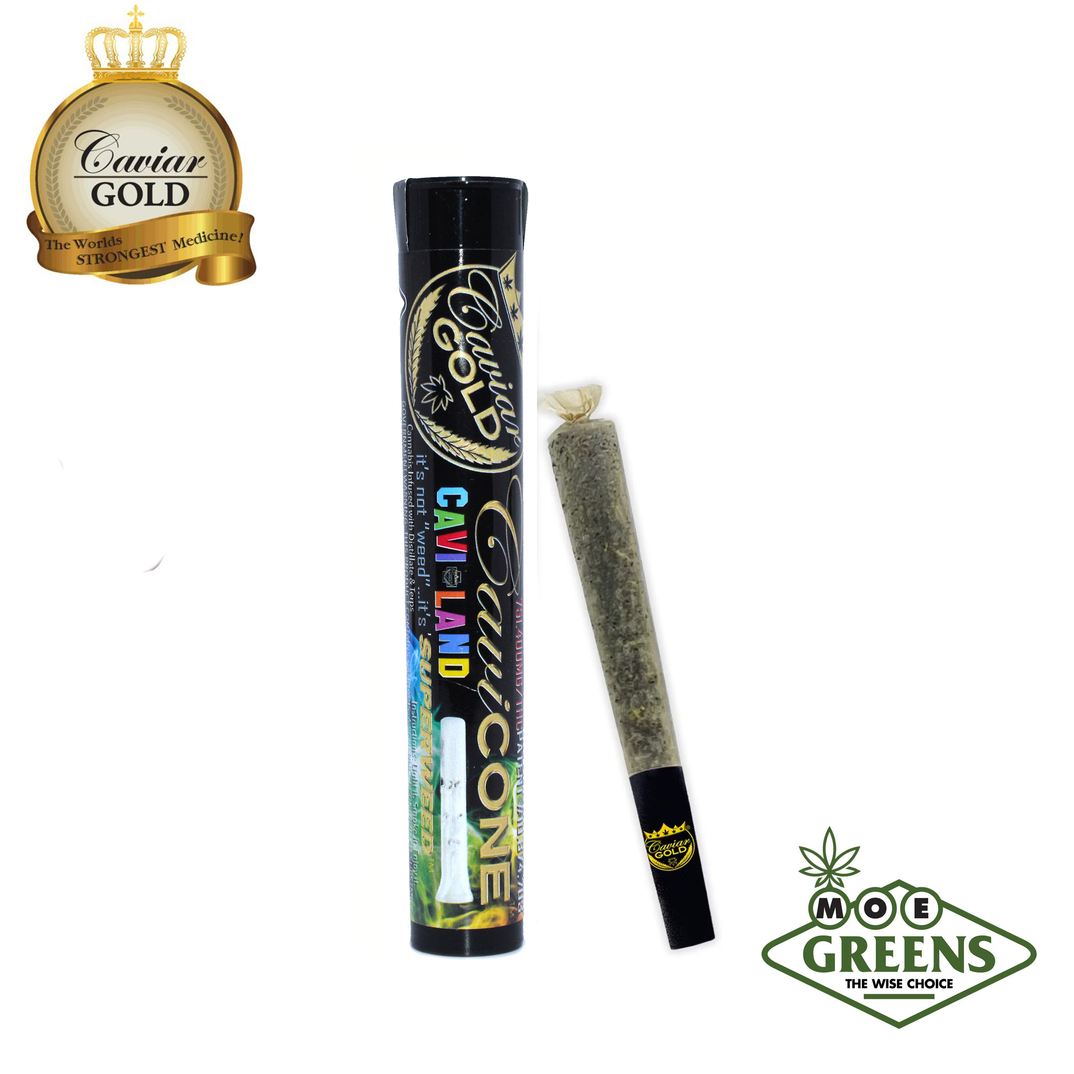 (2) CAVIAR GOLD — CAVI LAND CAVI CONE [INFUSED W/ DISTILLATE & TERPS + GLASS TIP]