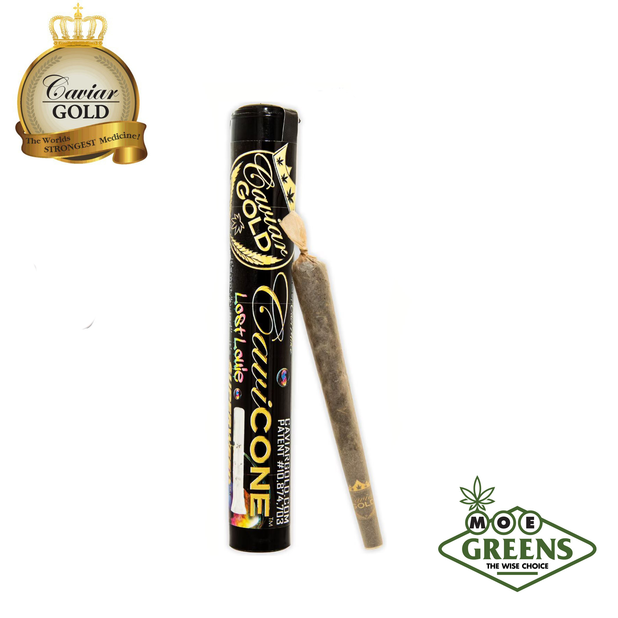 (2) CAVIAR GOLD — LOST LOUIE CAVI CONE [INFUSED W/ DISTILLATE & TERPS + GLASS TIP]