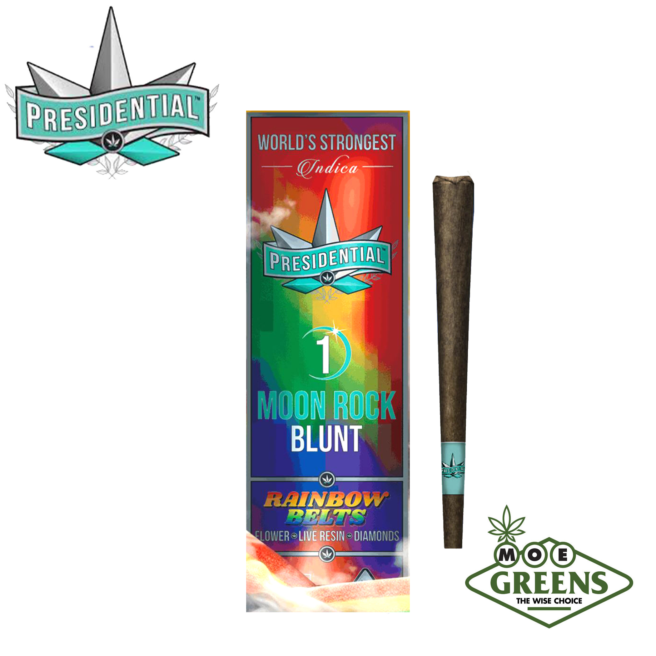 Presidential: Rainbow Belts Moon Rock Blunt