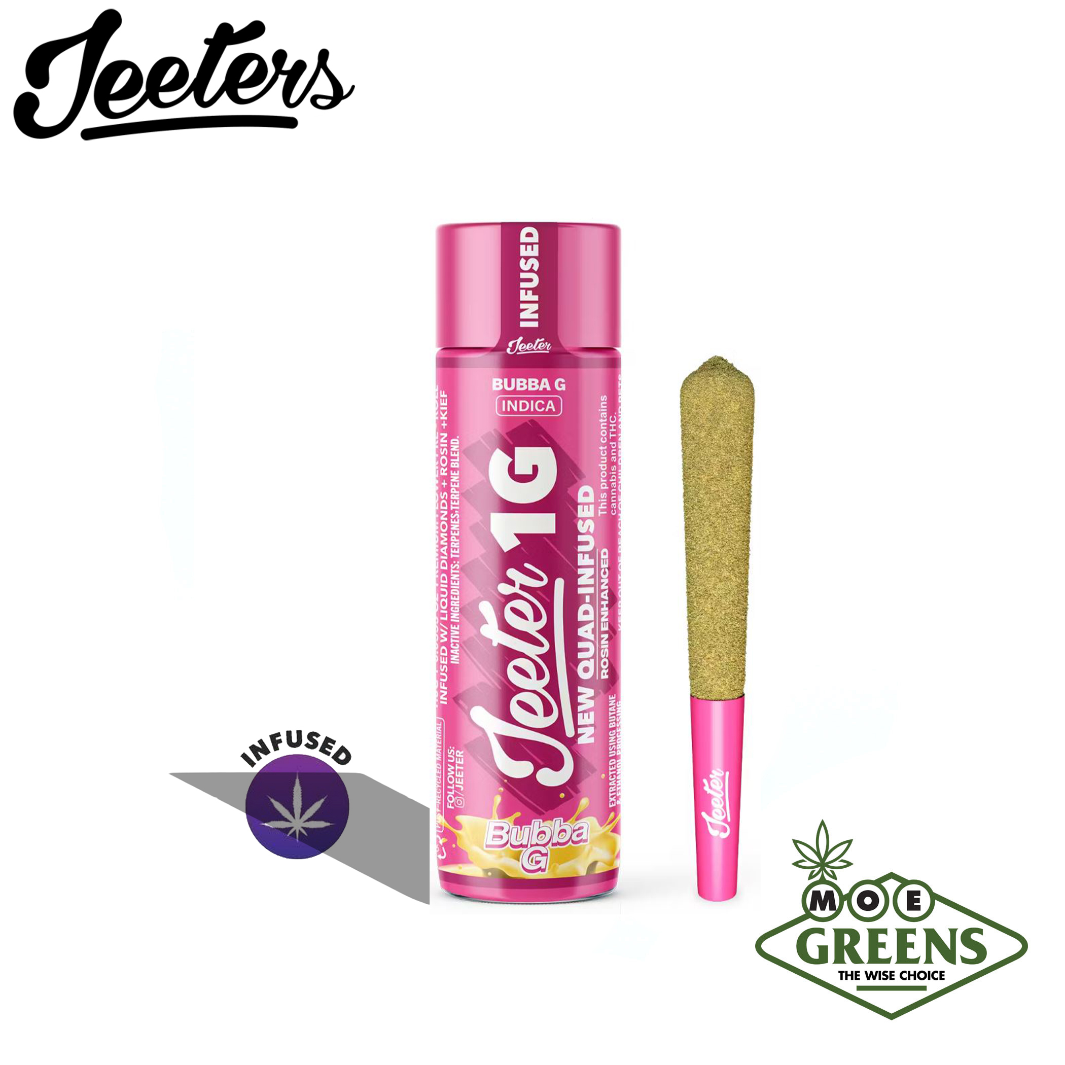 (3) JEETER — BUBBA G 1G [INFUSED W/ THCA, ROSIN, TERPENES, & KIEF]