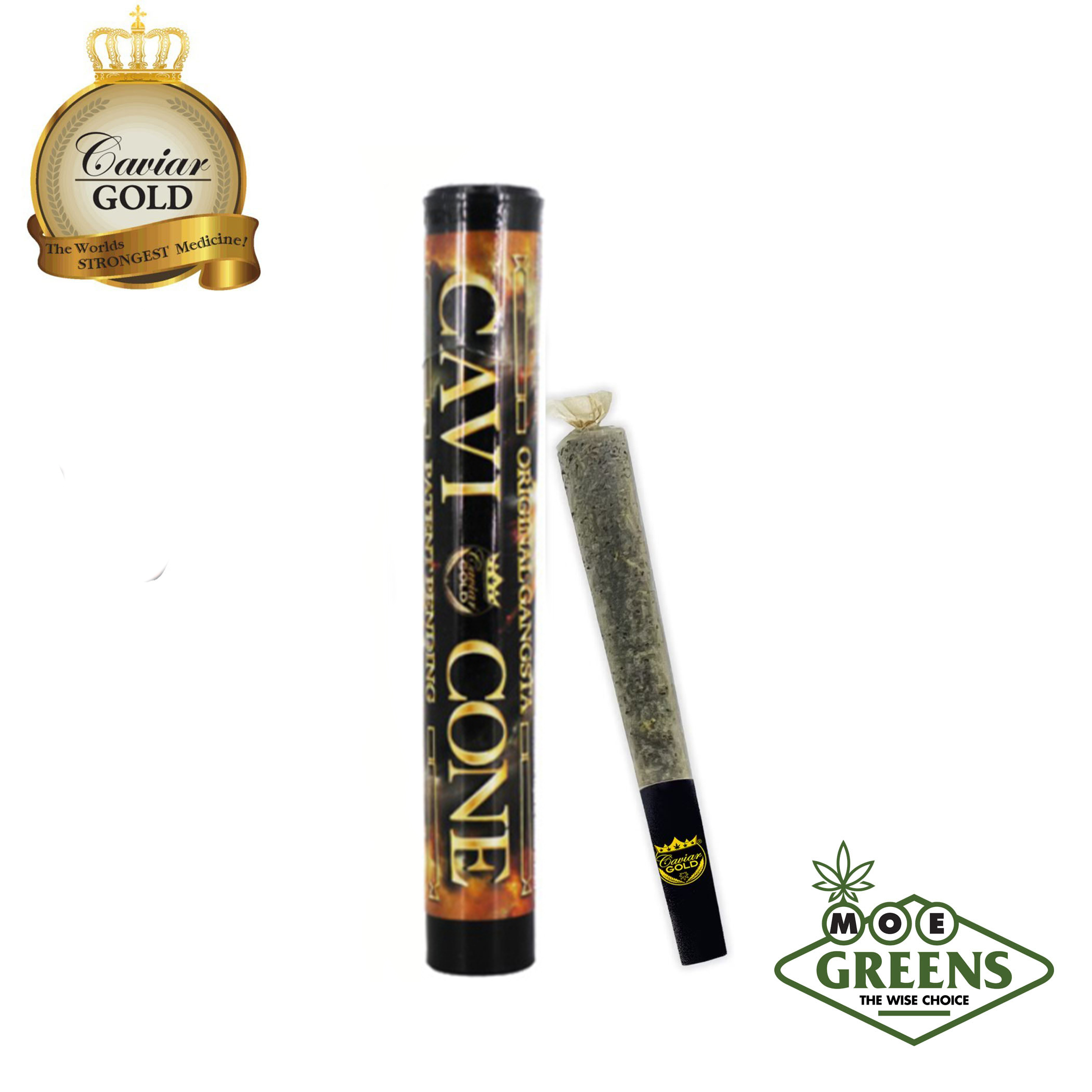 (2) CAVIAR GOLD — ORIGINAL GANGSTA CAVI CONE [INFUSED W/ DISTILLATE & TERPS + GLASS TIP]
