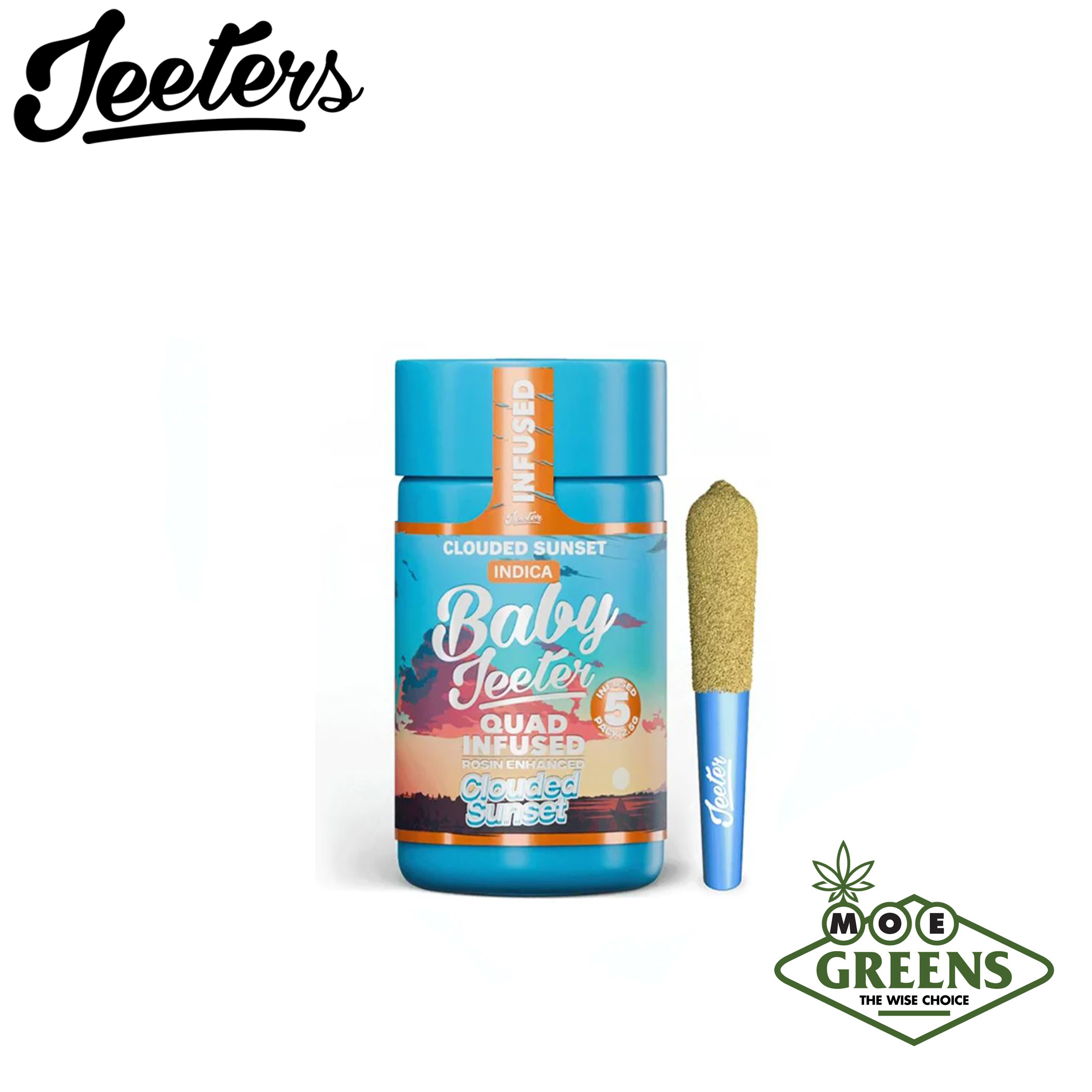 (3) JEETER — CLOUDED SUNSET 5PK [INFUSED W/ THCA + ROSIN + TERPENES + KIEF] -