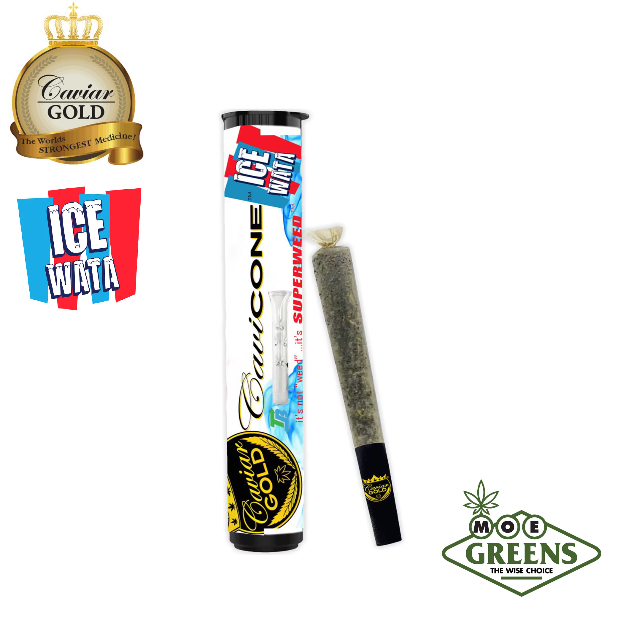 (2) CAVIAR GOLD — ICE WATA CAVI CONE [INFUSED W/ DISTILLATE & TERPS + GLASS TIP]