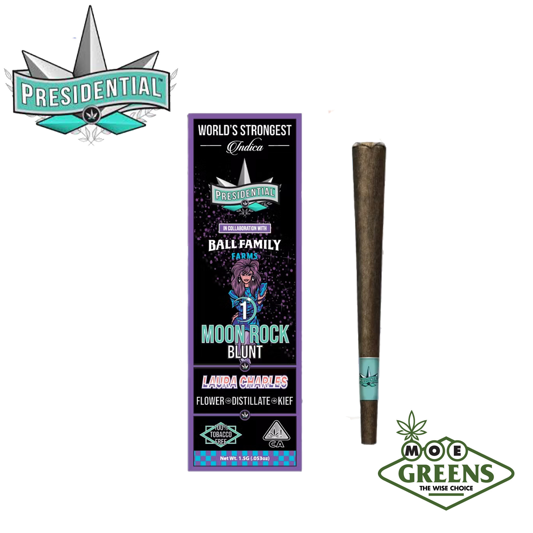 Presidential — LAURA CHARLES MOON ROCK BLUNT [INFUSED W/ DISTILLATE & KIEF]
