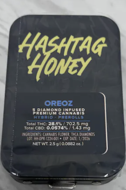 DIAMOND INFUSED - 5 PACK PRE-ROLLS - OREOZ