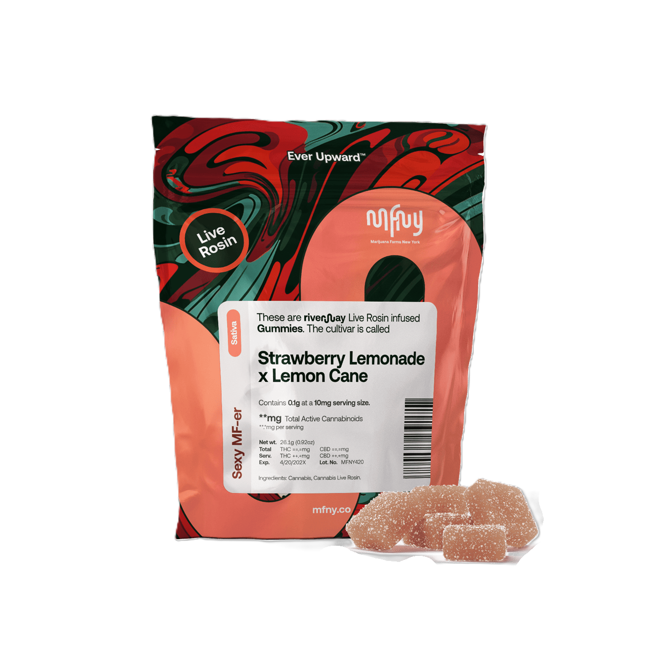 GUMMIES - LIVE ROSIN - STRAWBERRY LEMONADE X LEMON CANE - 100 mg - 10 Pack