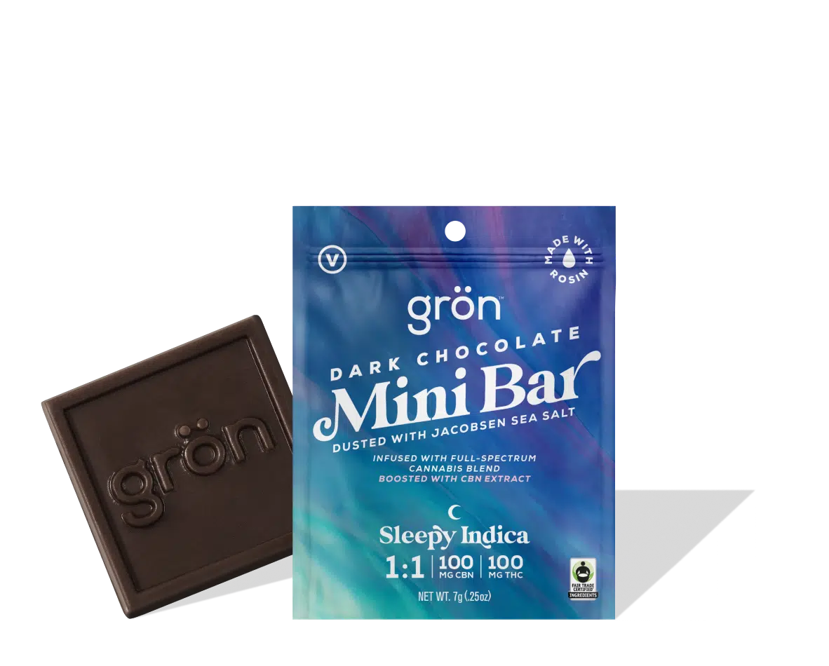 CHOCOLATE - SLEEPY INDICA 1:1 MINI BAR - DARK CHOCOLATE WITH SEA SALT
