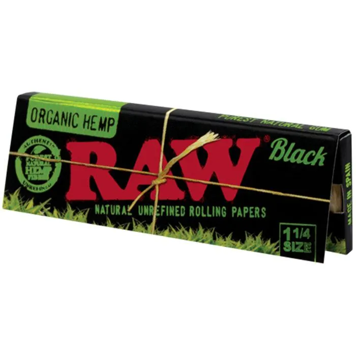 PAPERS - BLACK ORGANIC HEMP - 1 ¼