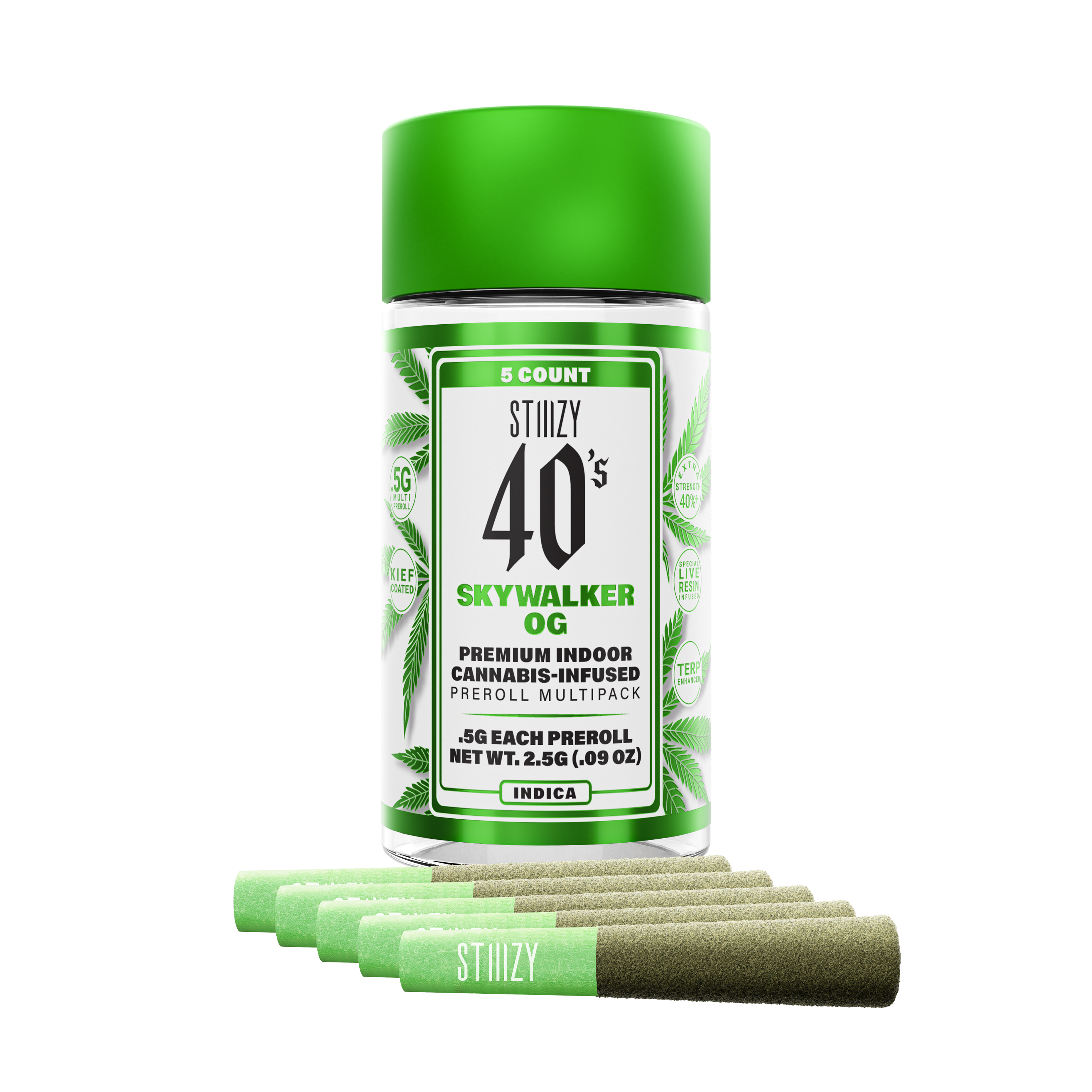 5 PACK PRE-ROLLS - 40'S - SKYWALKER OG