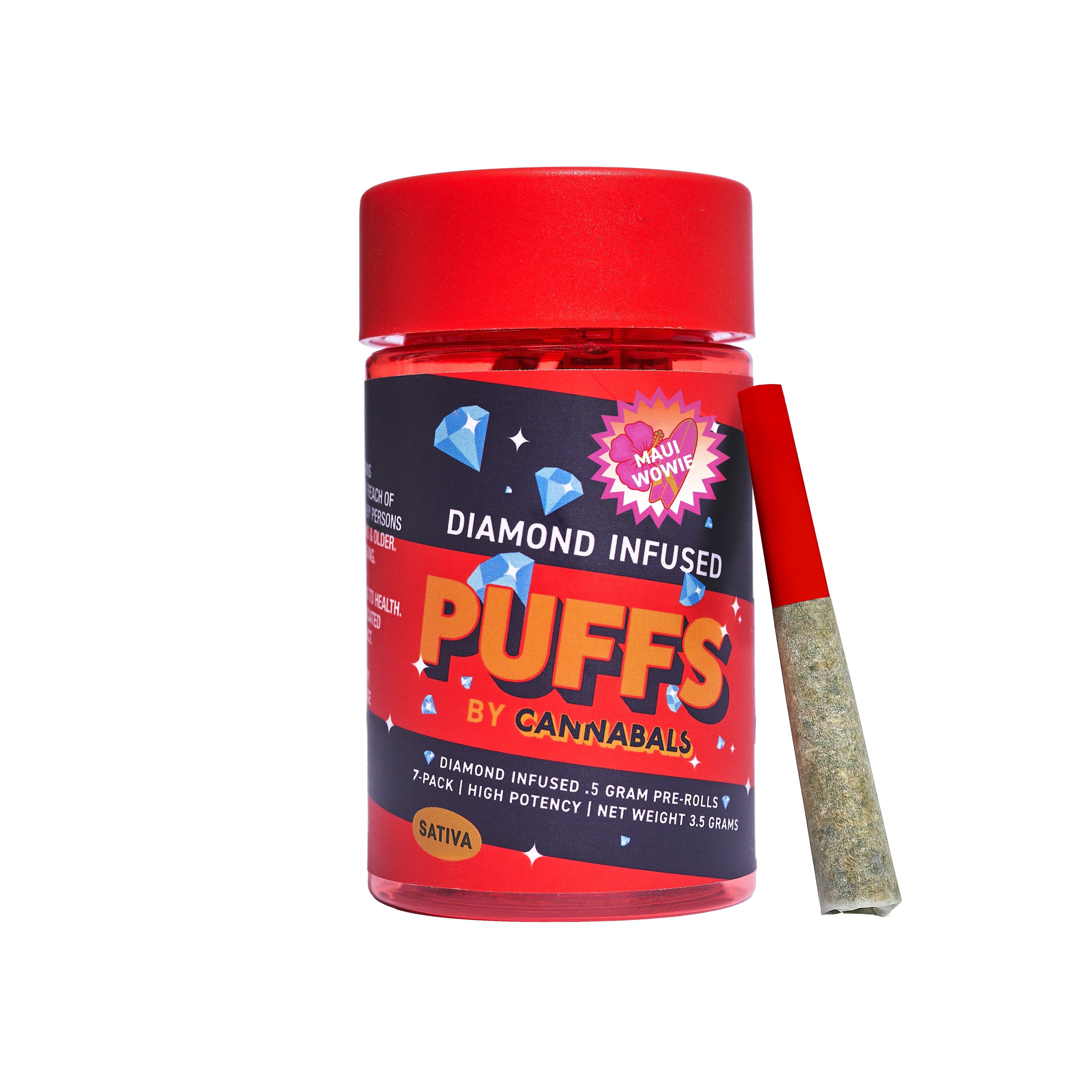 PRE-ROLL - 7 PACK DIAMOND INFUSED PUFFS - MAUI WOWIE