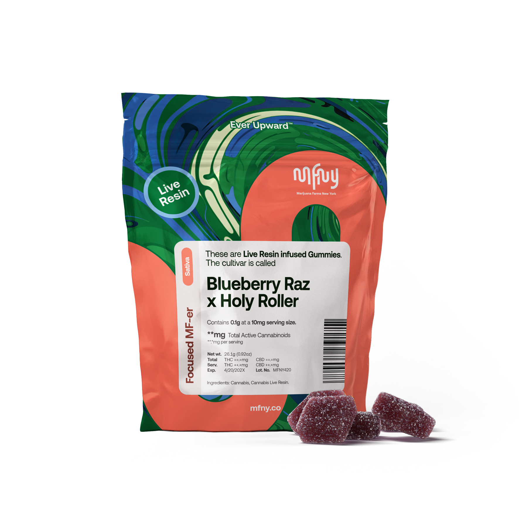 GUMMIES - LIVE RESIN - BLUEBERRY RAZ X HOLY ROLLER