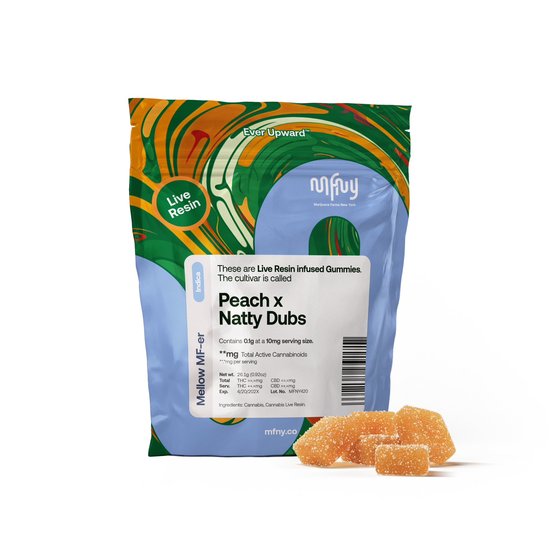 LIVE RESIN GUMMIES - PEACH X NATTY DUBS