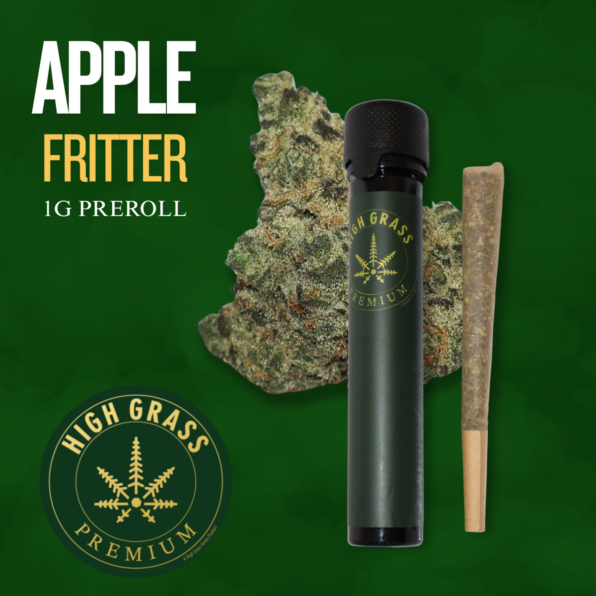 APPLE FRITTER I HIGH GRASS FARMS PRE-ROLL - 1 G