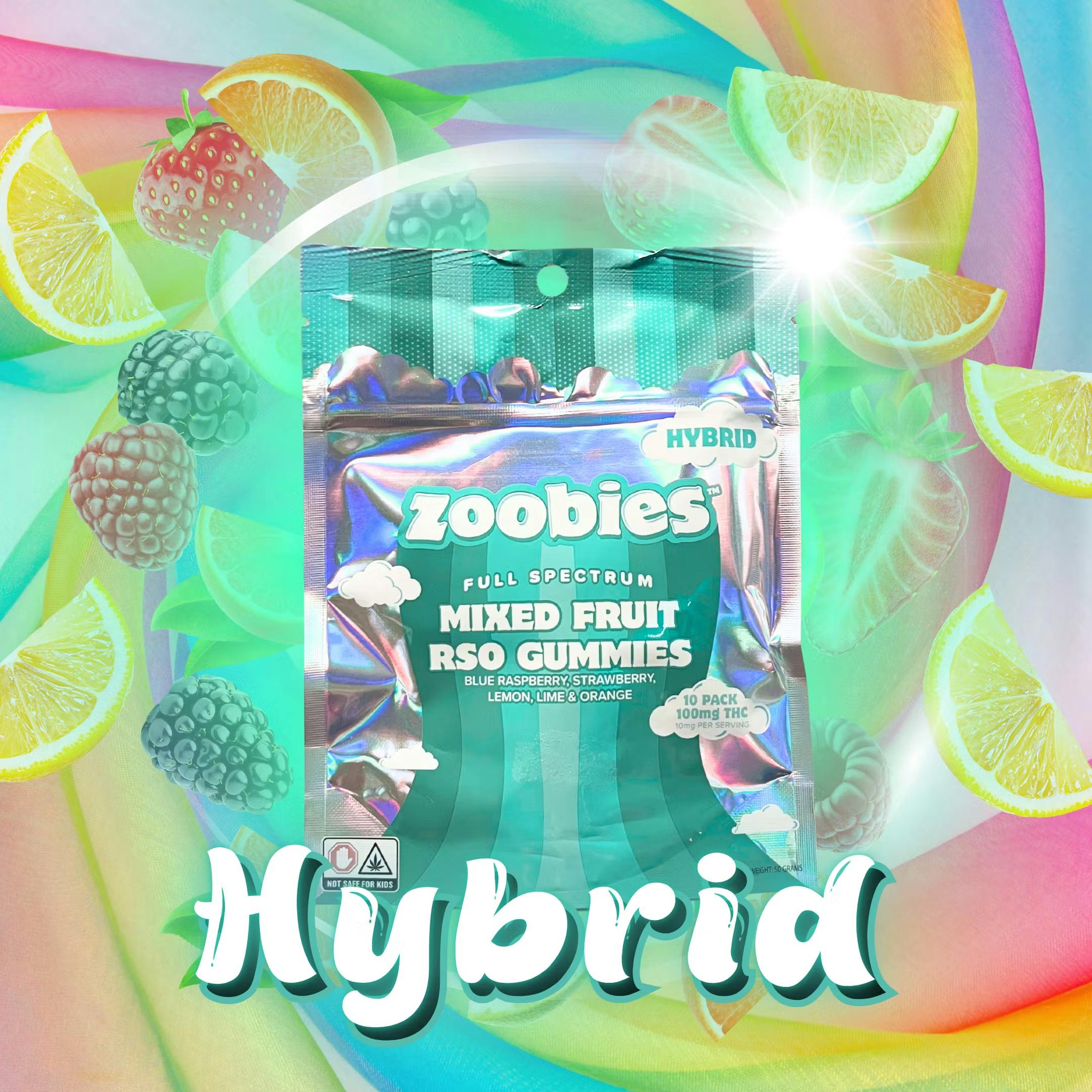 ZOOBIES RSO MIXED FRUIT HYBRID GUMMIES - 100 MG