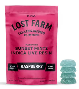 LOST FARM-RASPBERRY LIVE RESIN-EDIBLE-10PK-100MG - 100 MG - 10 PACK