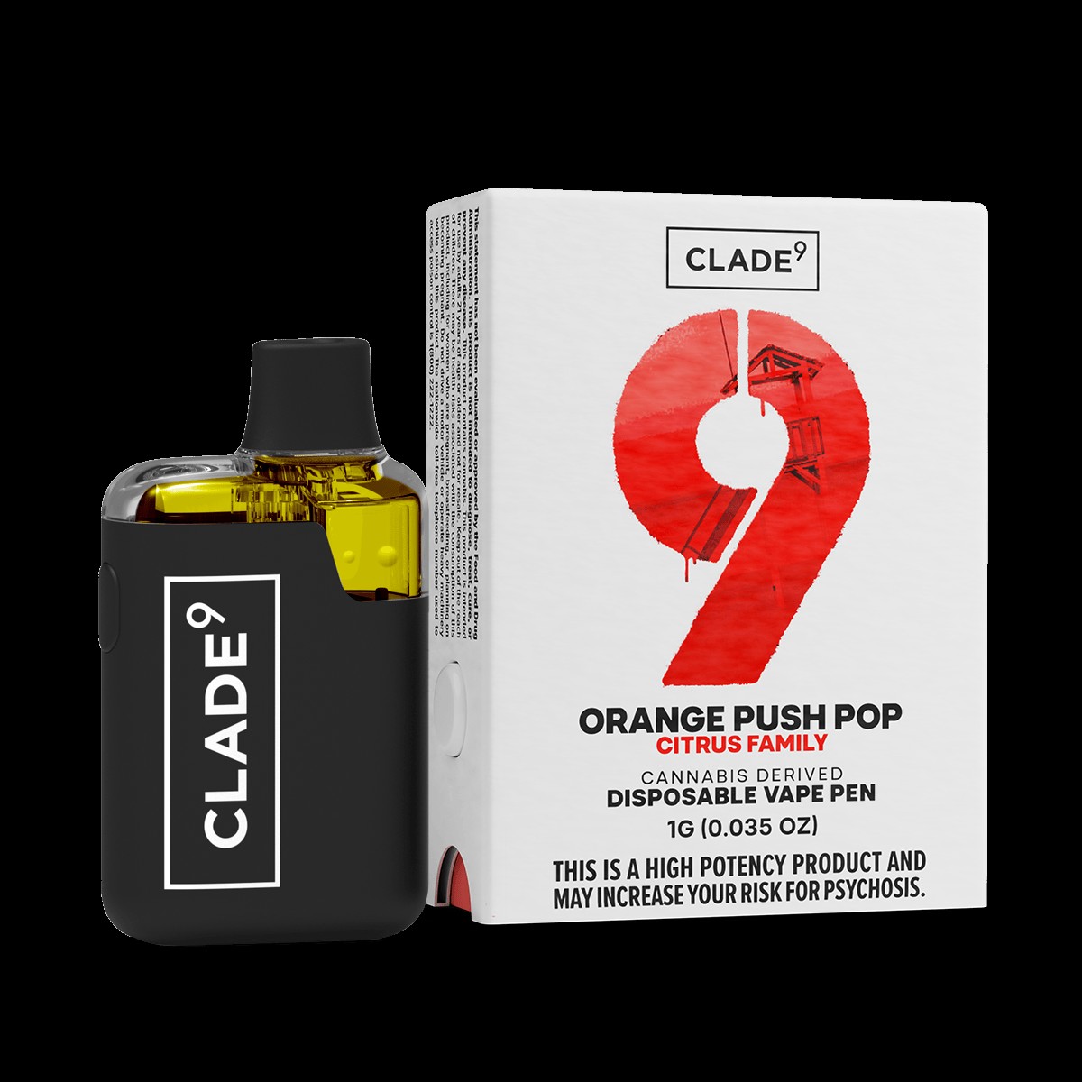ORANGE PUSH POP I CLADE 9 AIO DISPOSABLE - 1 G