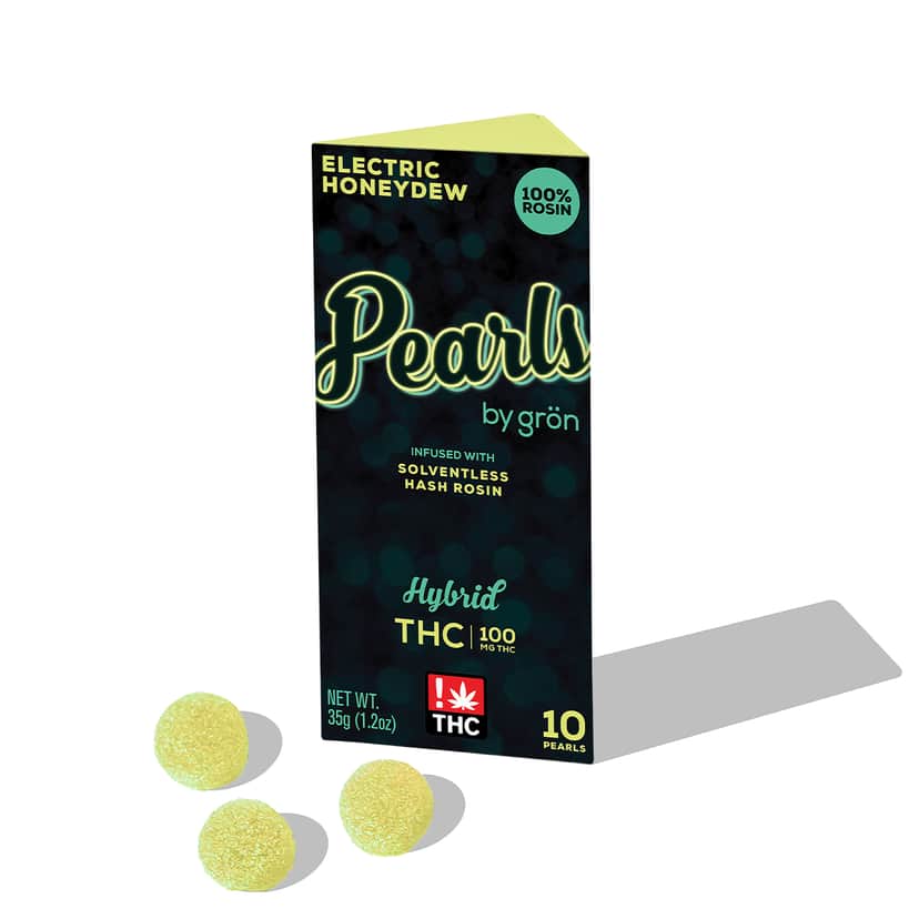 Electric Honeydew Pearls I Solventless Hash Rosin Gummies - 100 mg