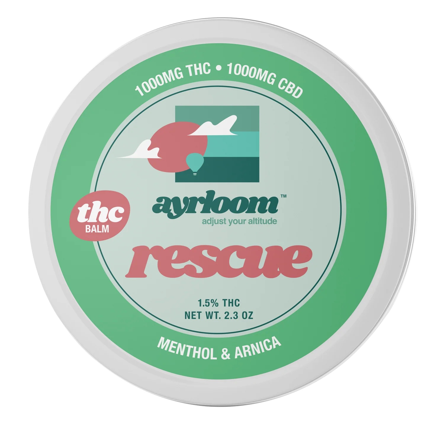  1:1 Rescue Balm | 1000mg THC/1000mg CBD | 2.3oz