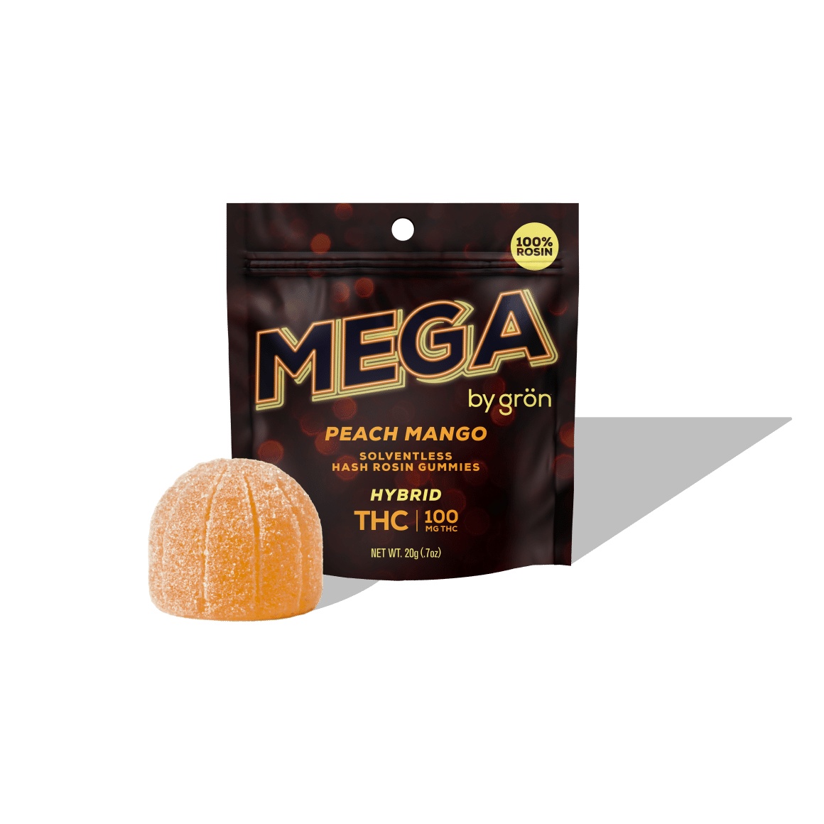 Peach Mango Mega Pearl | Rosin Gummies | 100mg/1pc