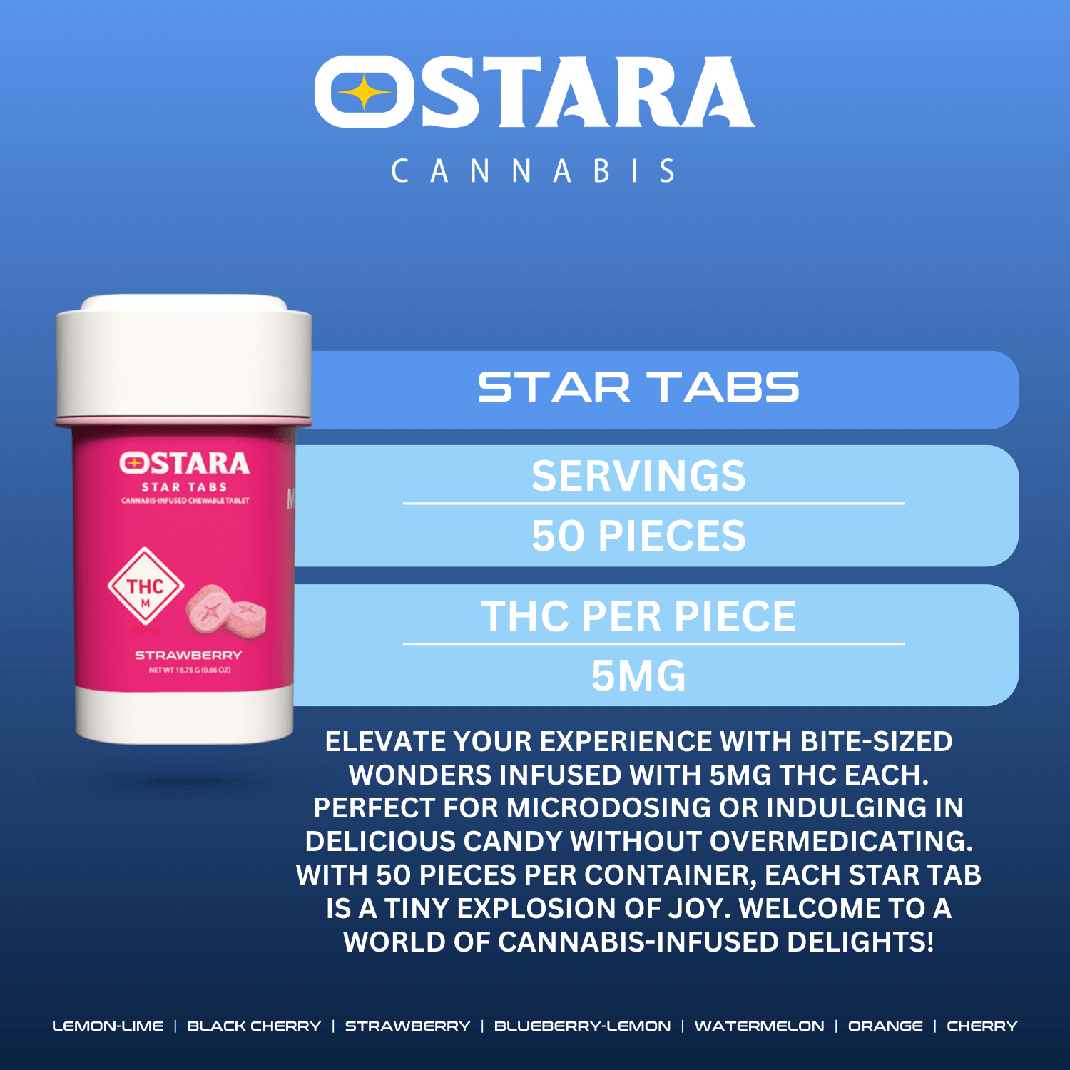 OSTARA 250mg Strawberry Star Tabs | Premium Cannabis at North