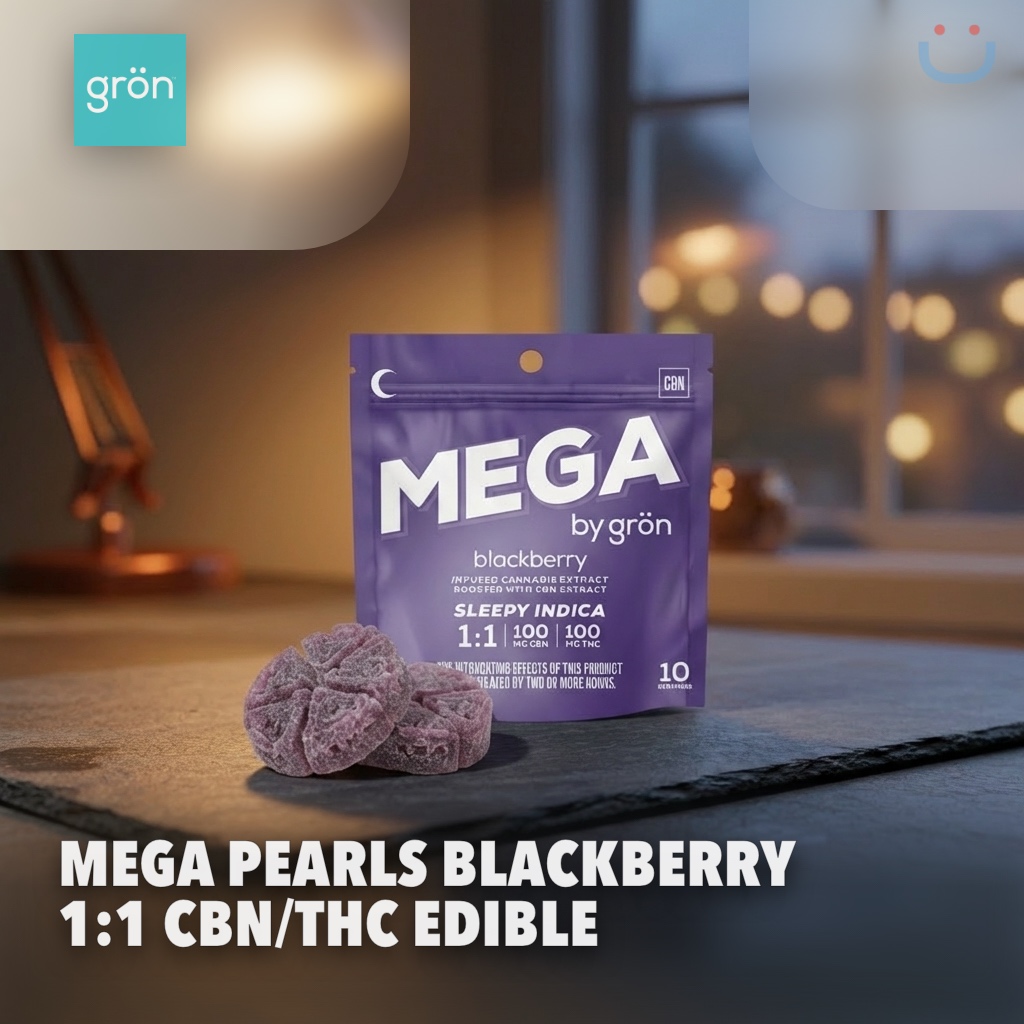 Mega Pearls Blackberry 1:1 CBN/THC Edible – Premium Cannabis