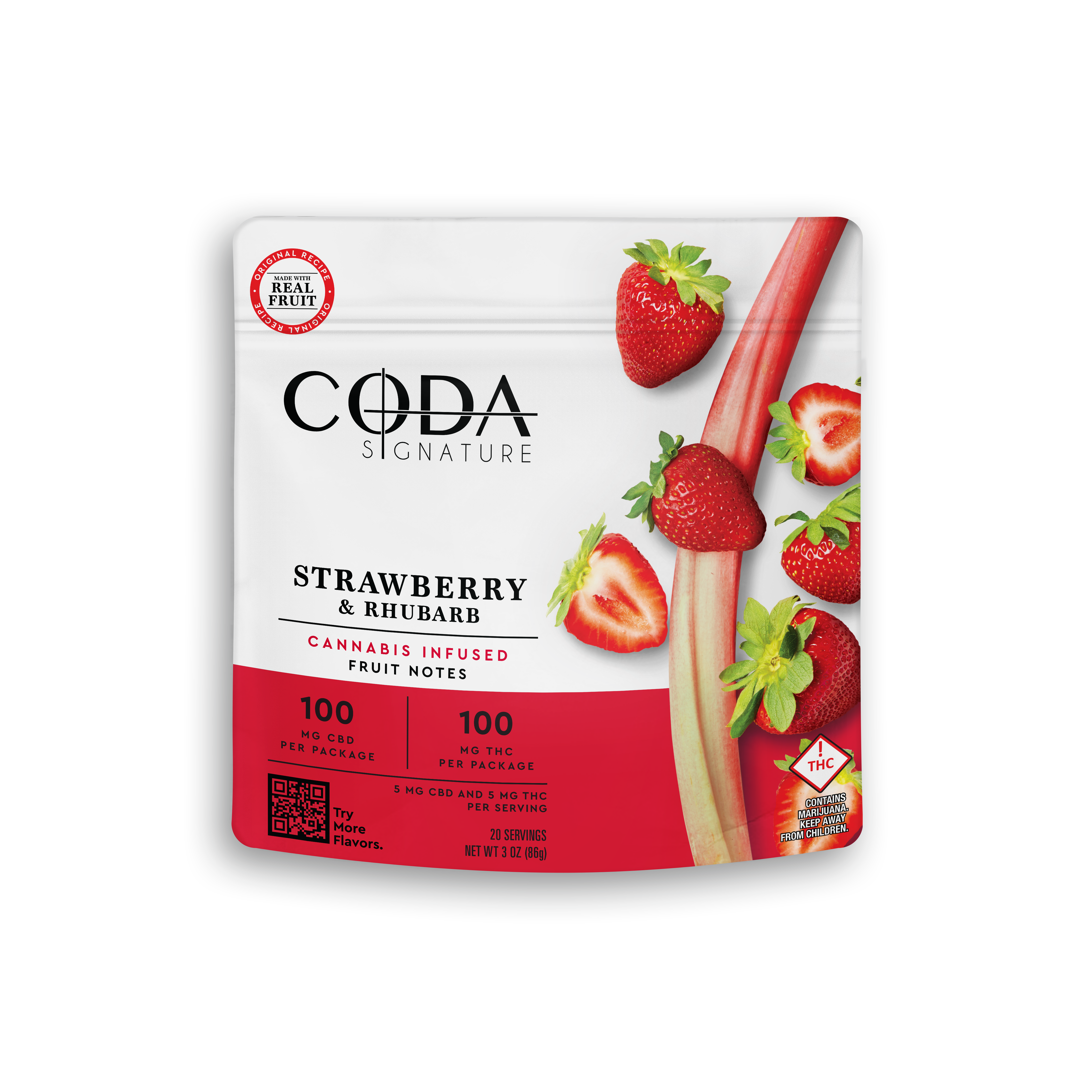 CODA - STRAWBERRY & RHUBARB - FRUIT NOTES - 100MG