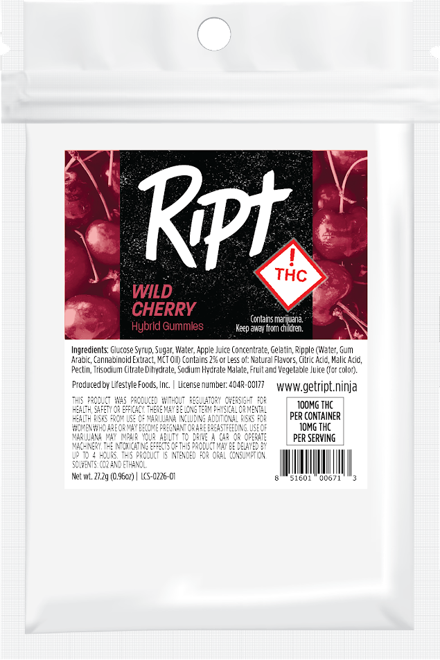 RIPT - WILD CHERRY - HYBRID - GUMMIES - 100MG