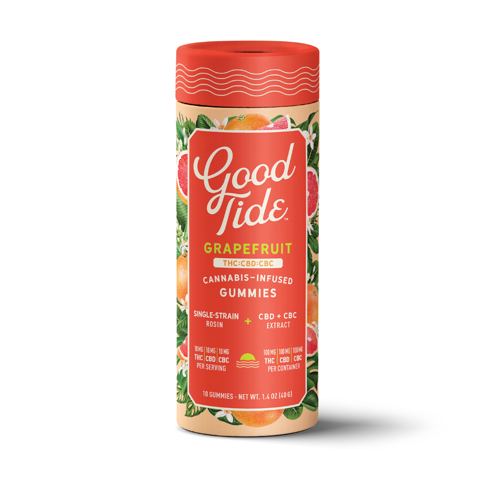 GOOD TIDE - GRAPEFRUIT CBD:CBC:THC - 1:1:1 - ROSIN GUMMIES - 100MG