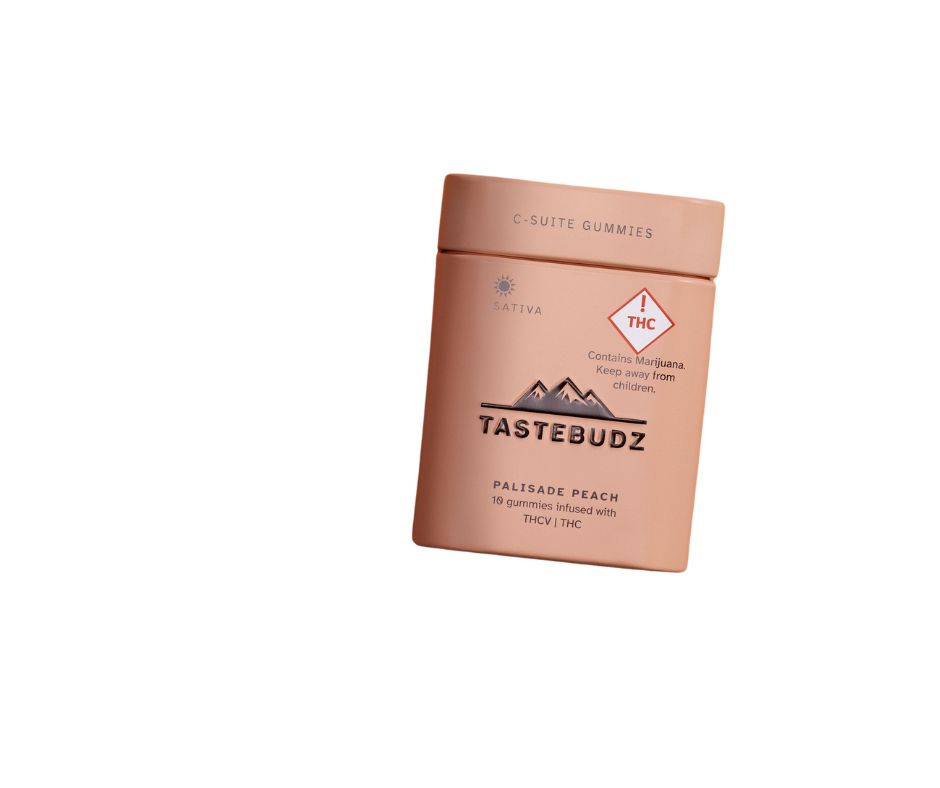 TASTEBUDZ - PALISADE PEACH THCV:THC - 1:1 - ROSIN GUMMIES - 100MG