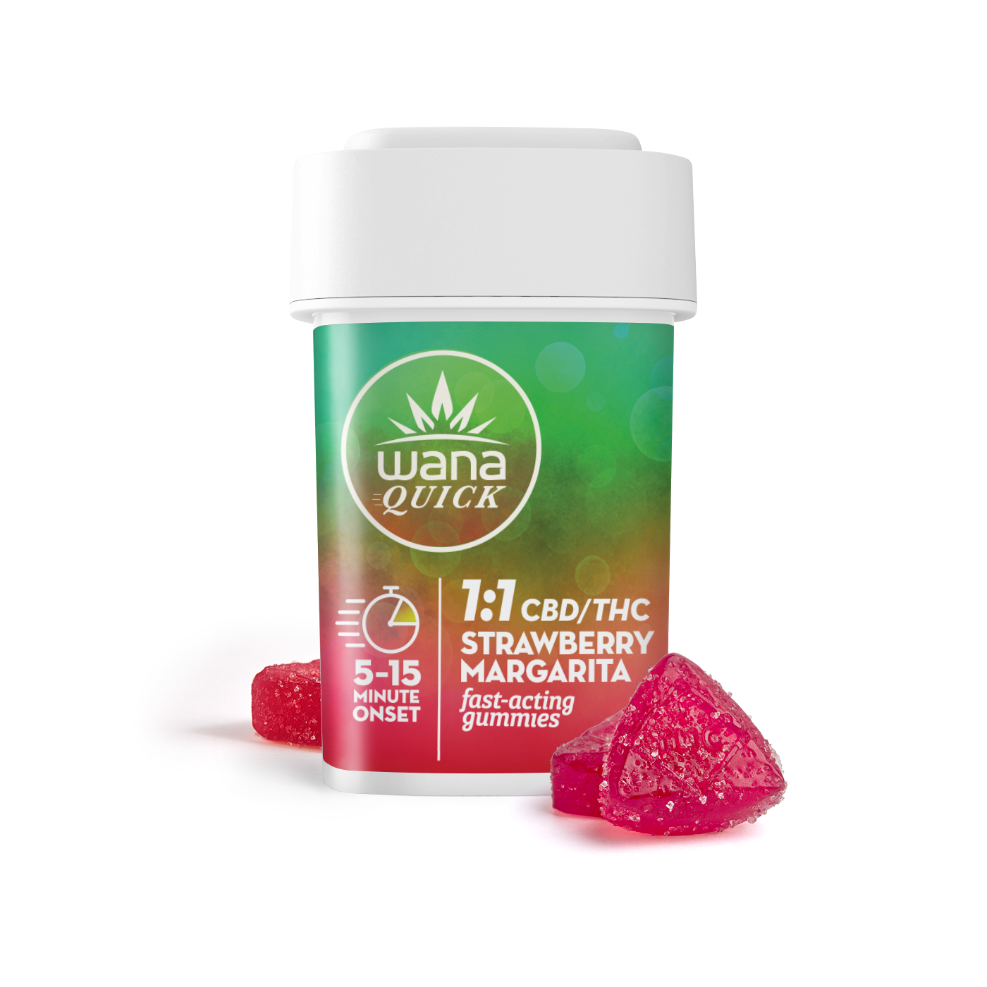 WANA - STRAWBERRY MARGARITA THC:CBD - 1:1 - QA GUMMIES - 100MG