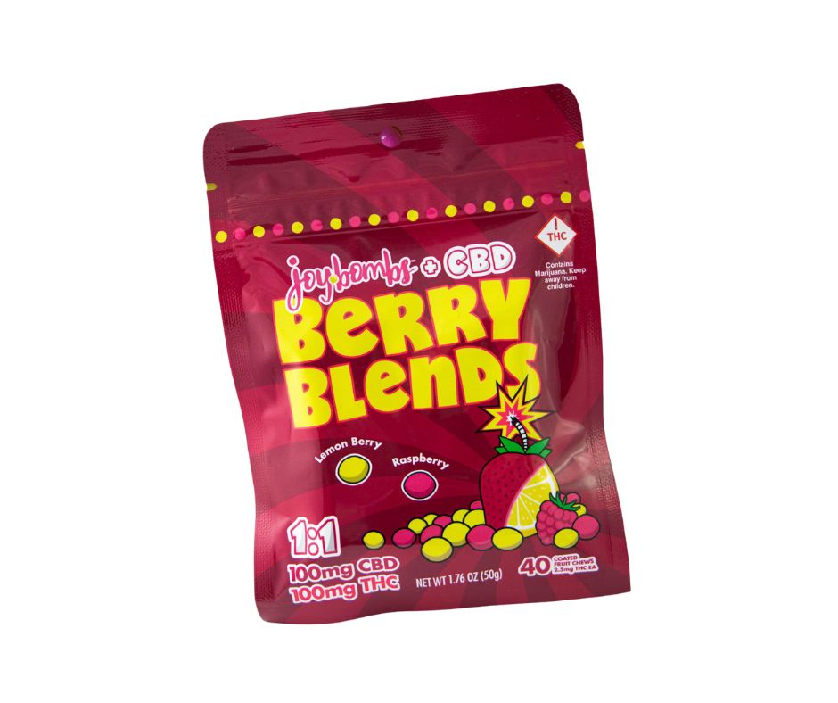 JOYBOMBS - BERRY BLENDS CBD:THC - 1:1 - CHEWS - 100MG