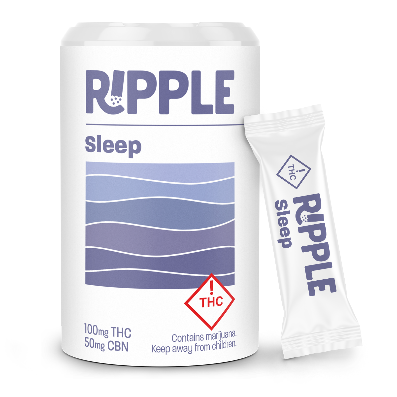 RIPPLE - SLEEP THC:CBN:CBD - 2:1:1 - DISSOLVABLE POWDER - 100MG