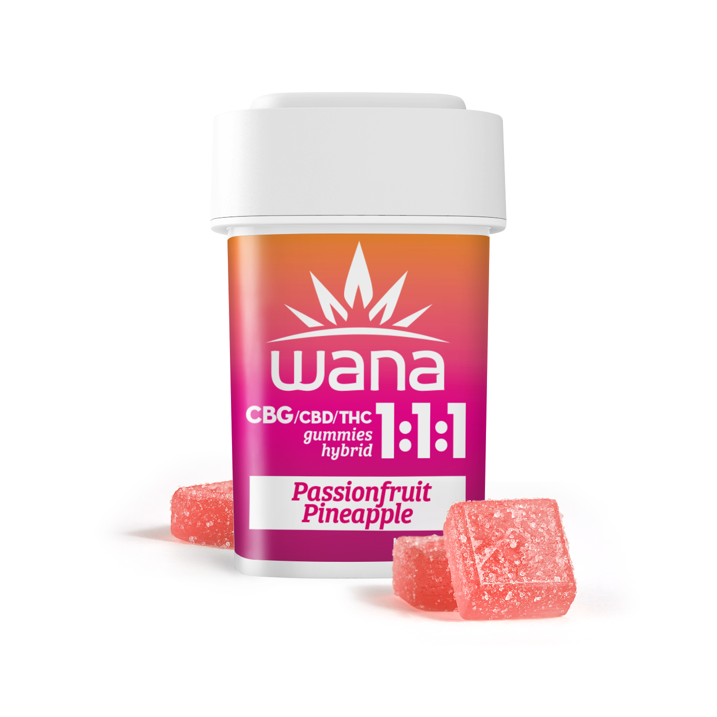 WANA - PASSIONFRUIT PINEAPPLE THC:CBD:CBG - 1:1:1 - GUMMIES - 100MG