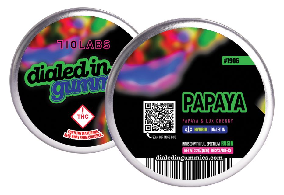 DIALED IN - PAPAYA - ROSIN GUMMIES - 100MG