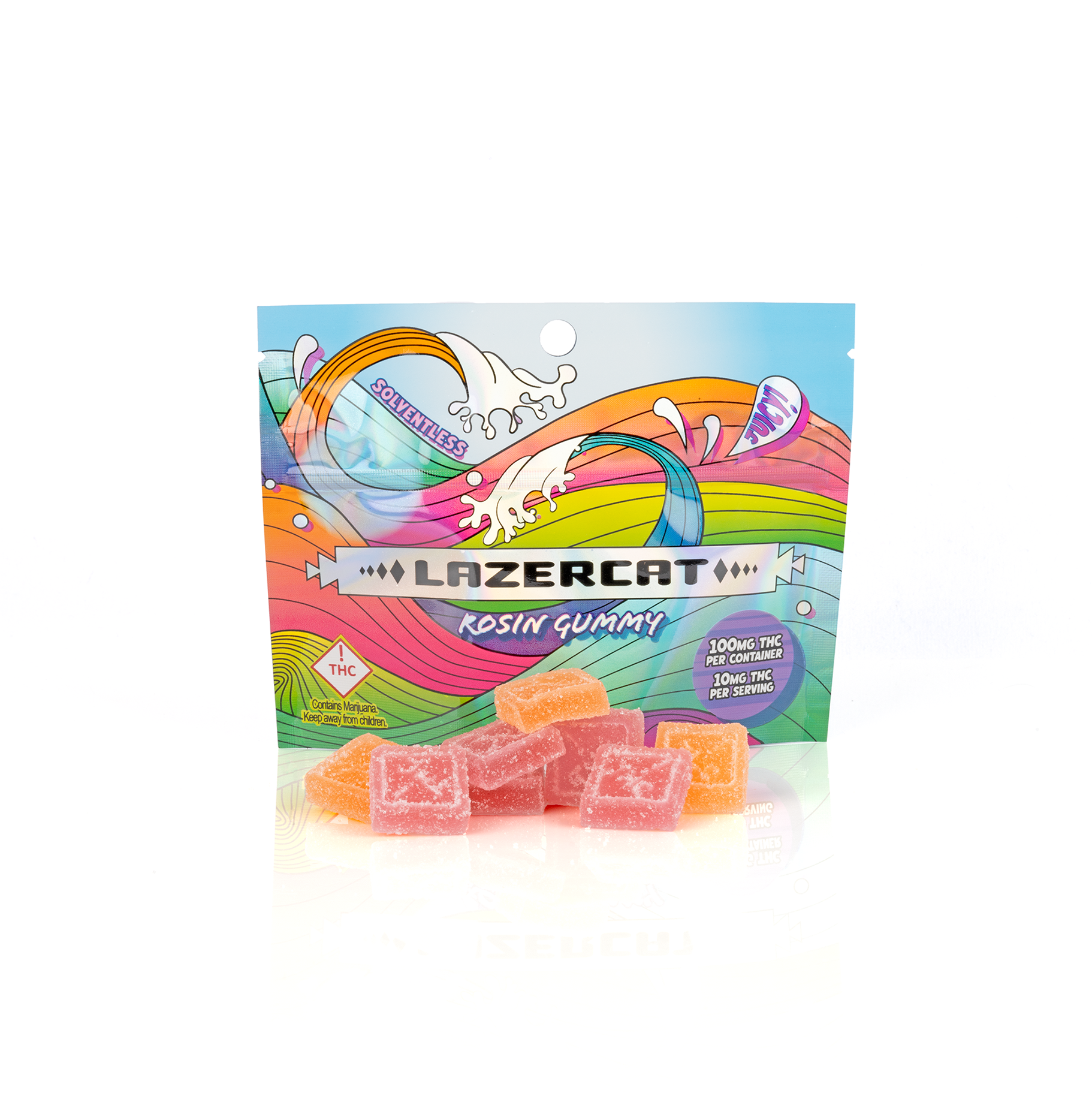 LAZERCAT - PEACH - ROSIN GUMMIES - 100MG