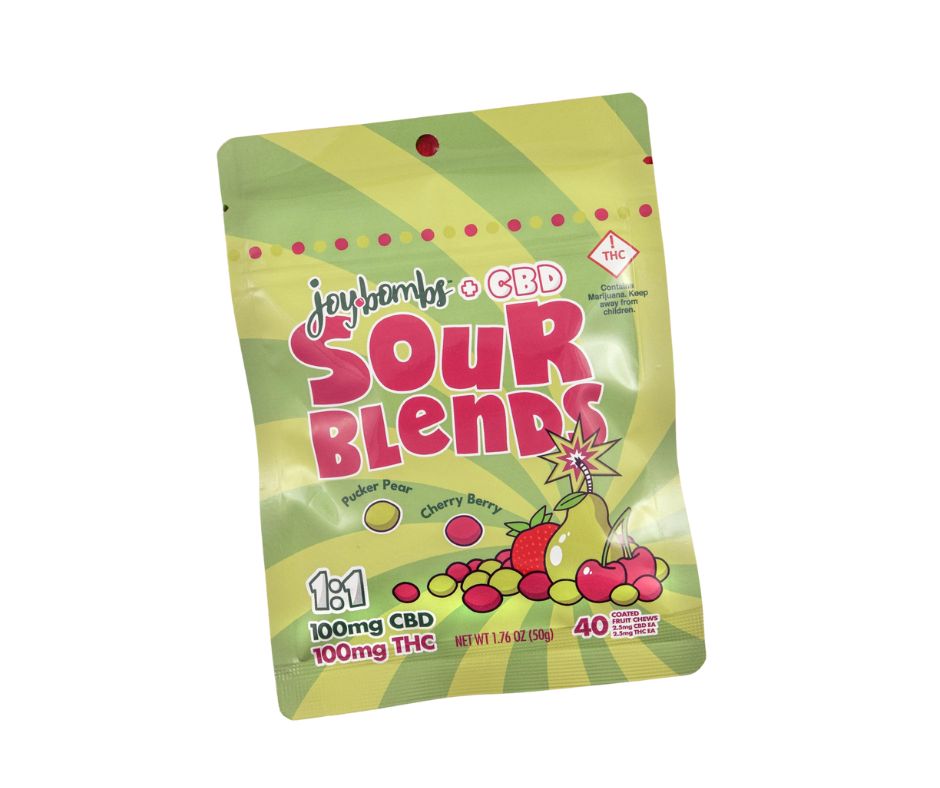 JOYBOMBS - SOUR BLENDS CBD:THC - 1:1 - CHEWS - 100MG