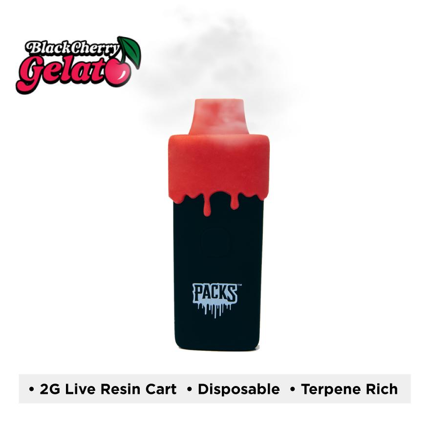 PACKWOODS - BLACK CHERRY GELATO (H) - DISPOSABLE - 2G