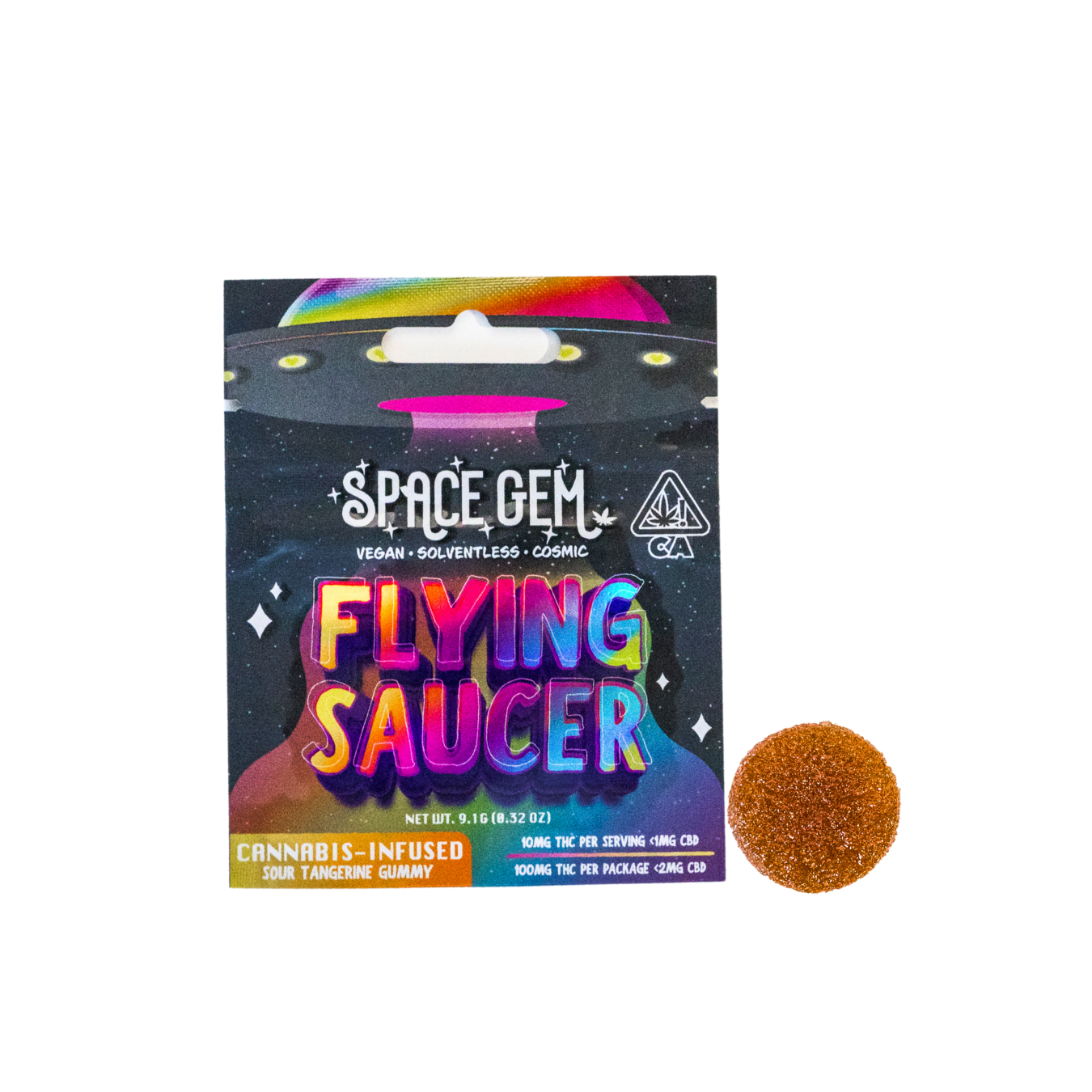 Space gem - Sour Tangerine - Flying Saucer - 100 mg - 10 Pack Main Image