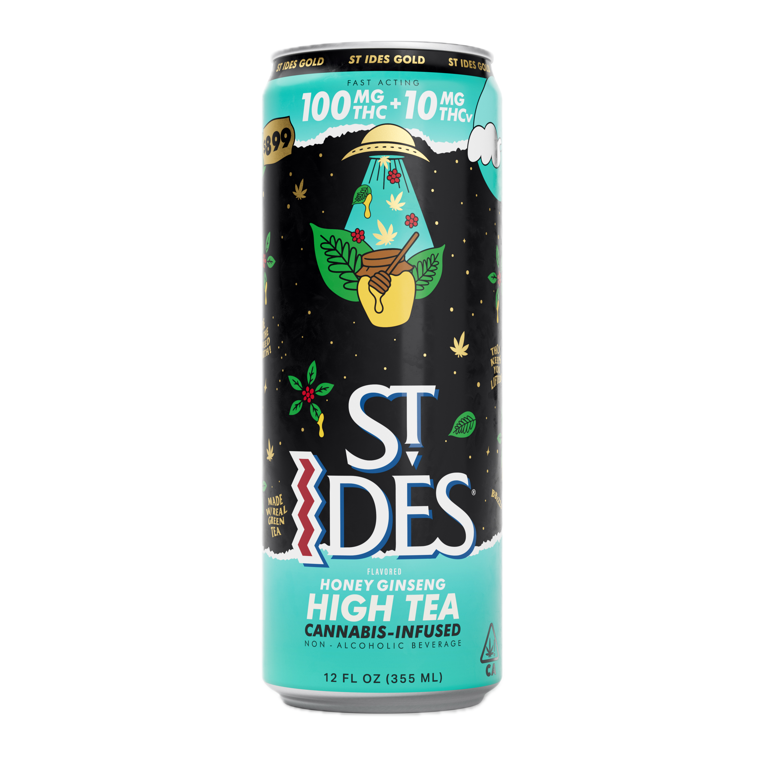 Honey Ginseng Green Tea - High Tea - THC:THCv - 100 mg