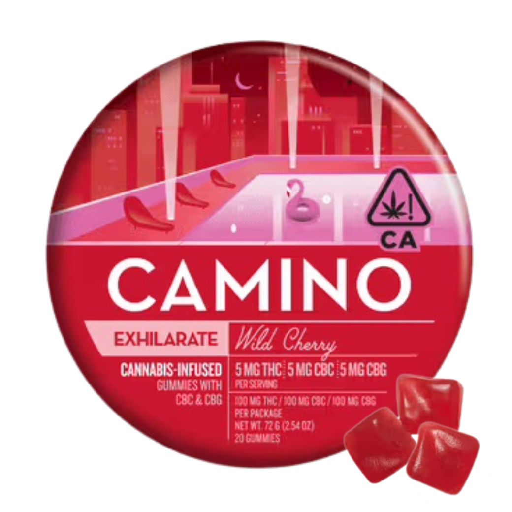 Camino - Wild Cherry - Exhilarate - THC:CBC:CBG 5:5:5 - 100 mg - 20 Pack Main Image