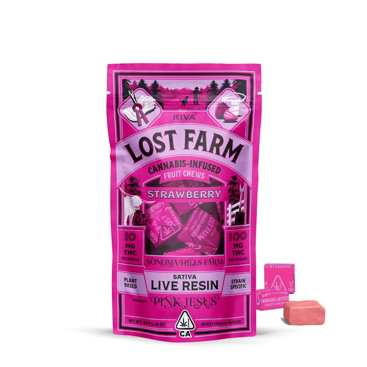 Lost farm - Strawberry x Pink Jesus - Resin Chews - 100 mg - 10 Pack Main Image